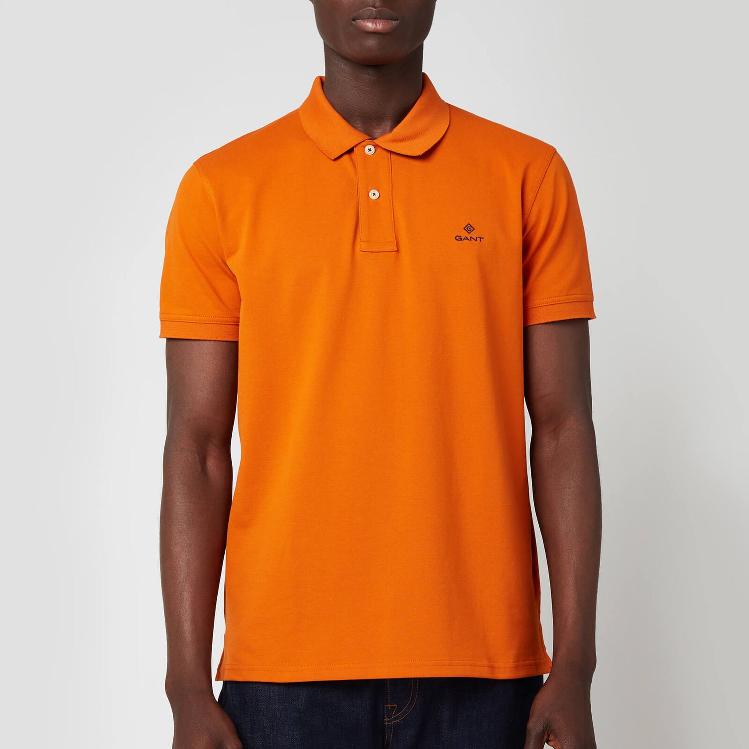 GANT Men's Contrast Collar Pique Rugger Polo Shirt - Savannah Orange