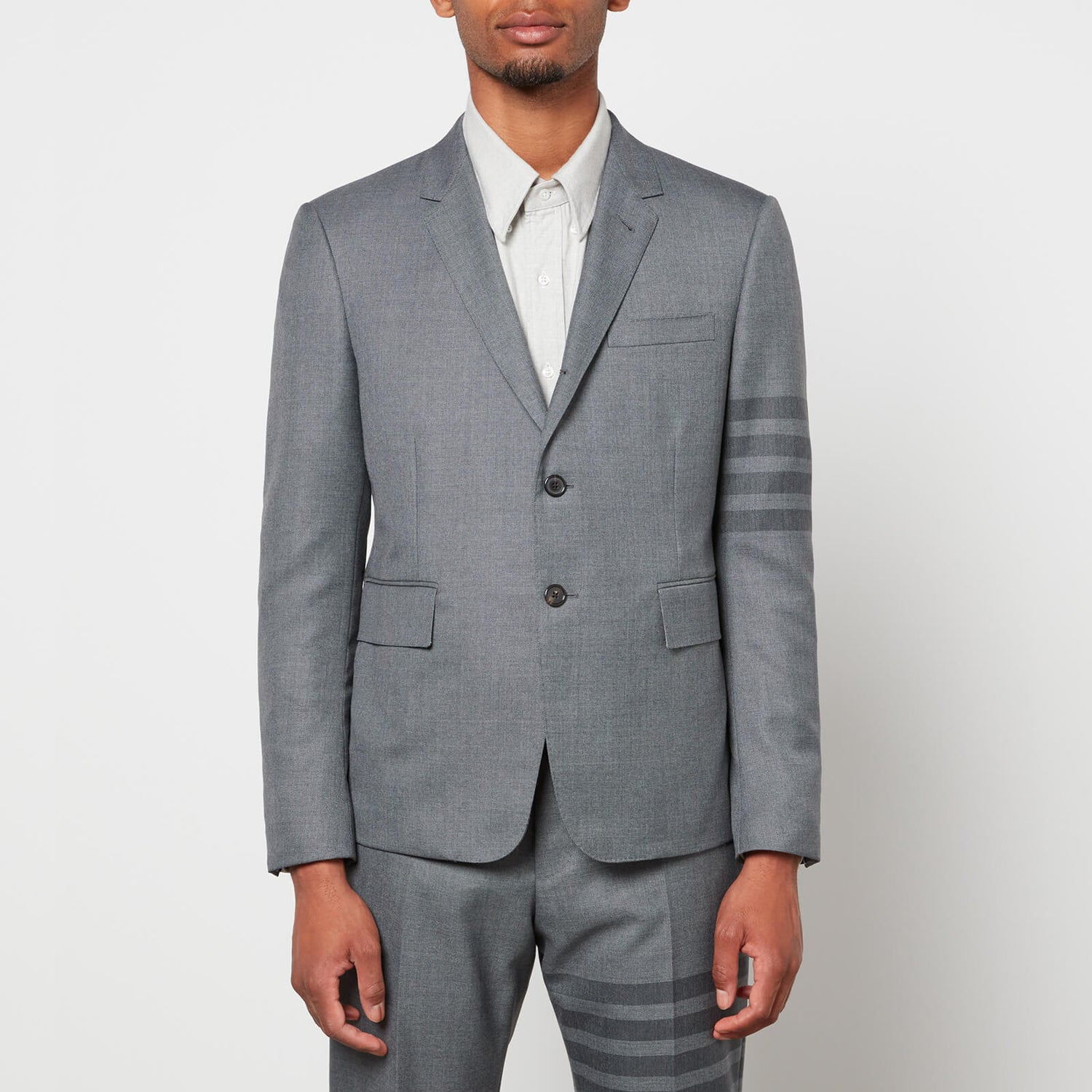Thom Browne Men's Four-Bar Twill Sports Jacket - Medium Grey - 3/L