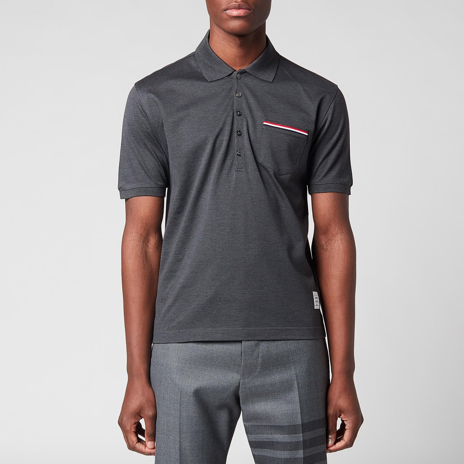 Thom Browne Men's Pocket Polo Shirt - Dark Grey - 5/XXL