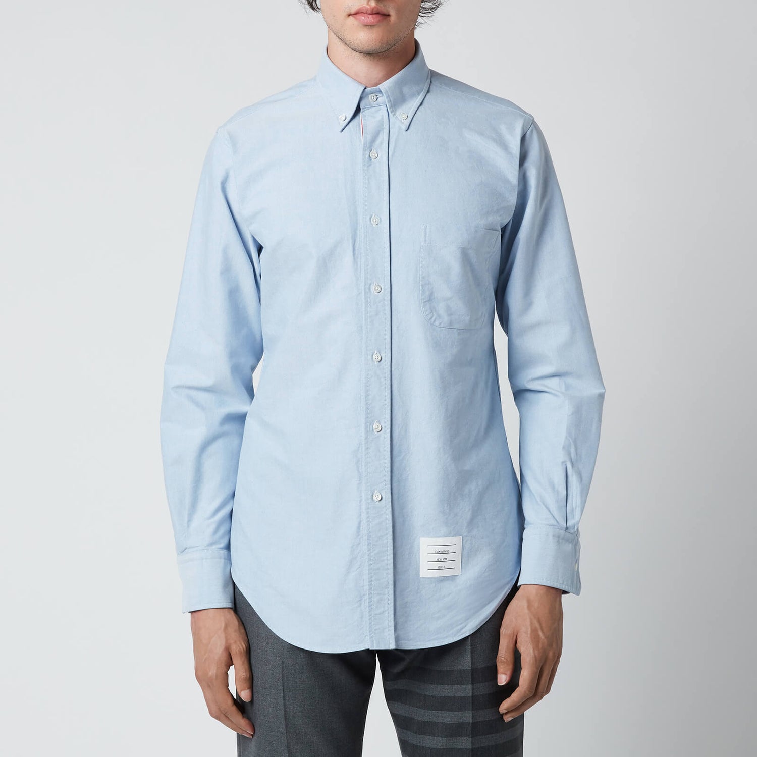 Thom Browne Men's Tricolour Placket Classic Fit Shirt - Light Blue - 4/XL