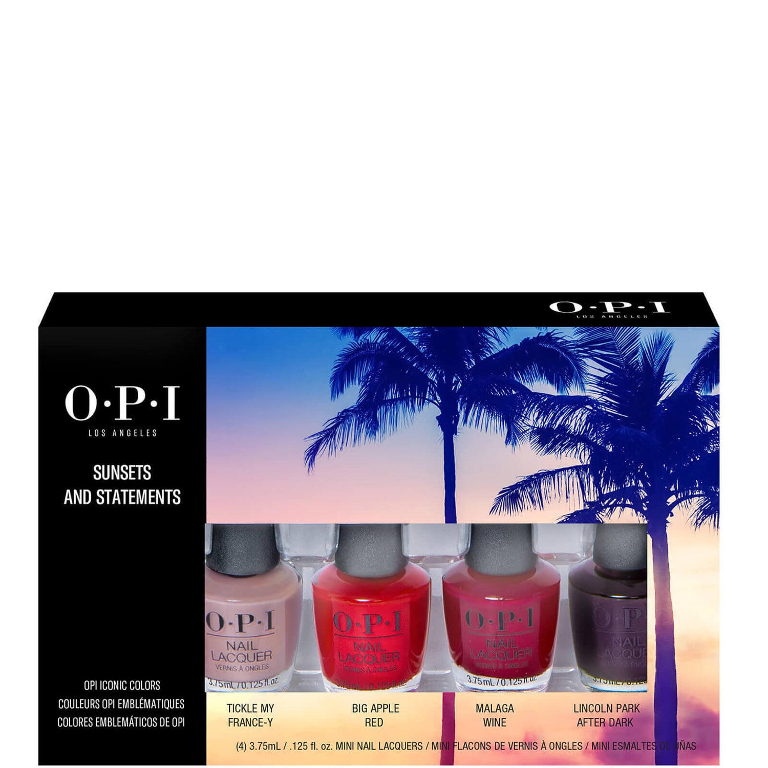 OPI Sunsets and Statements Mini Nail Polish Gift Set zestaw prezentowy minilakierów do paznokci 4 x 3,75 ml