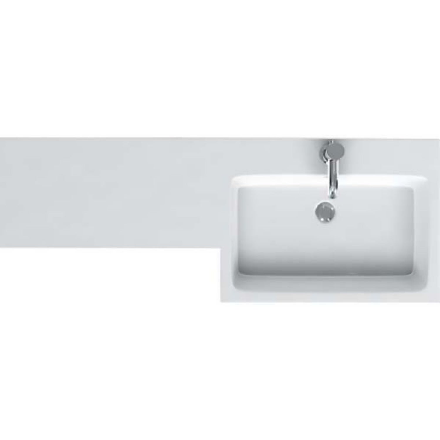 MyPlan White Worktop with Integrated Basin - 120mm Right Hand
