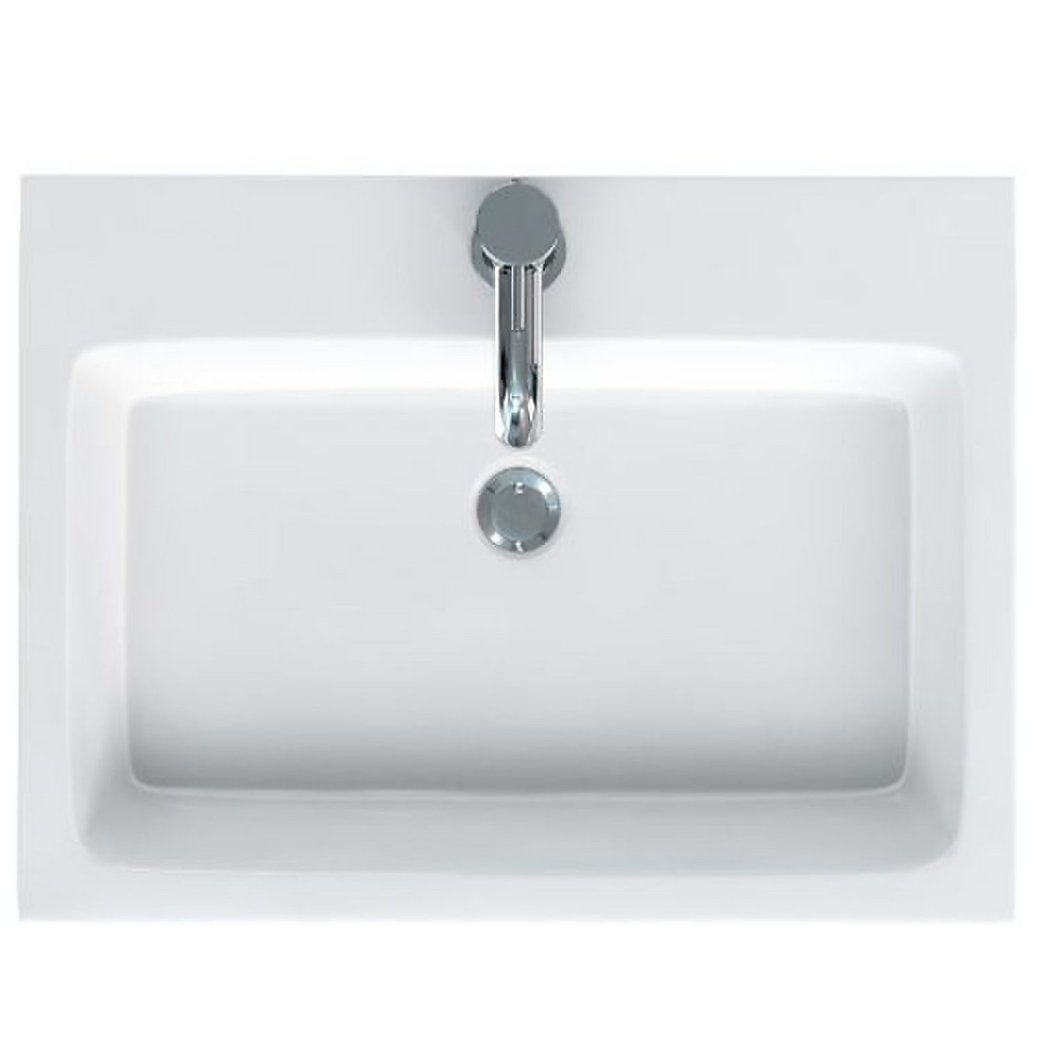 MyPlan 600 Bathroom Ceramic Semi Inset Basin Unit WalnutRRP £249 
