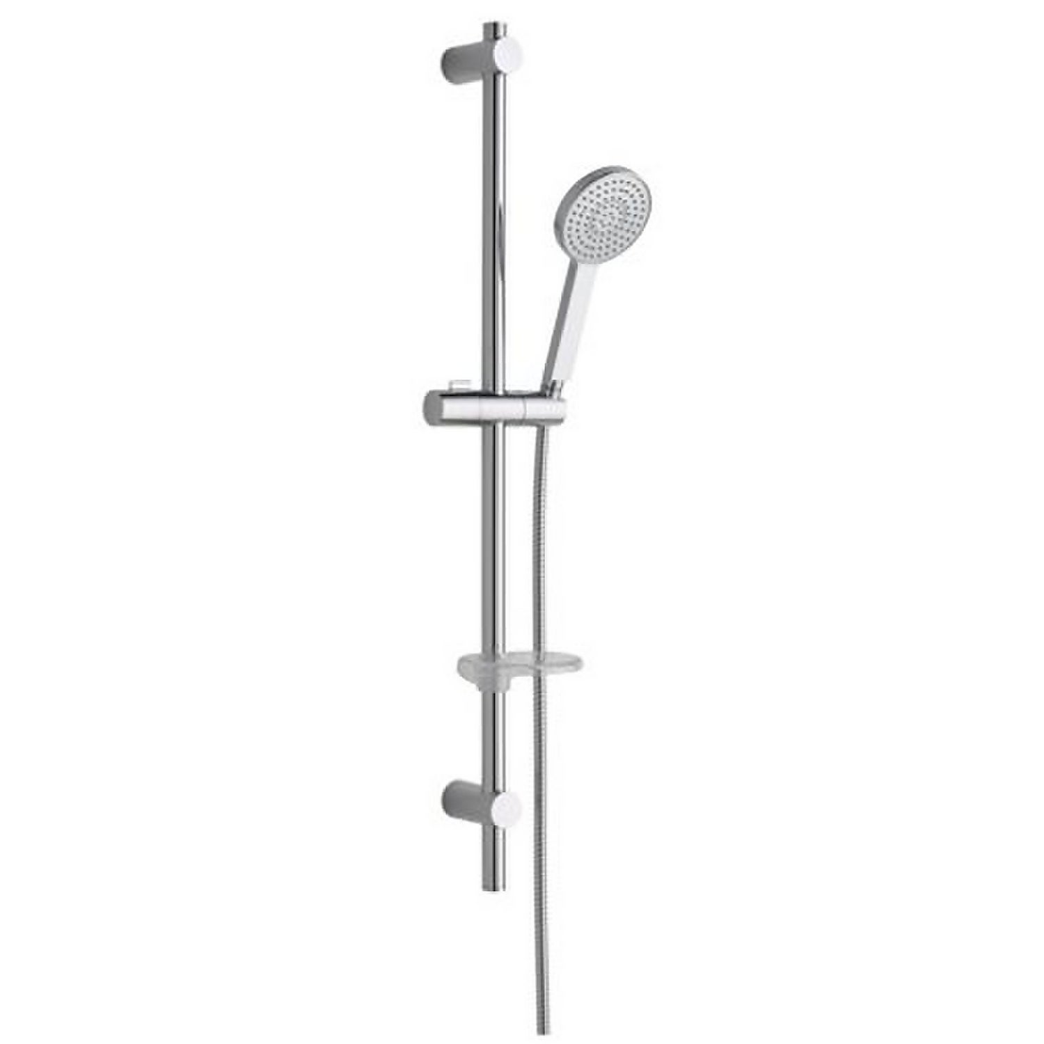 Pure Airdrop 105mm Single Function Shower Head and Riser Rail Kit - Chrome