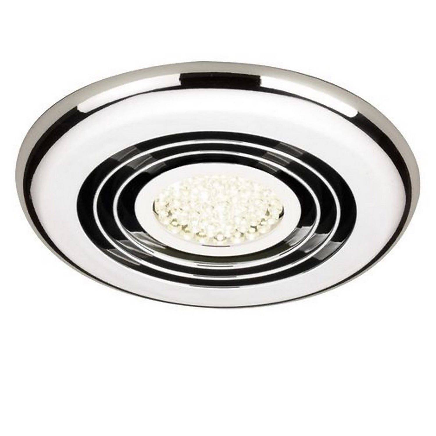 Rapide Inline Ceiling Mounted Bathroom Extractor Fan with LED Lighting - Chrome