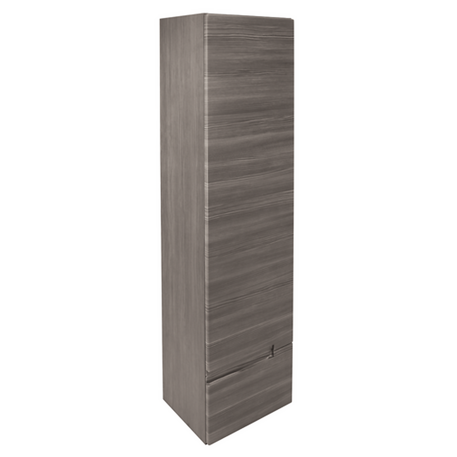 Vermont Tall Wall Hung Storage Unit - Right Hand - Grey Avola