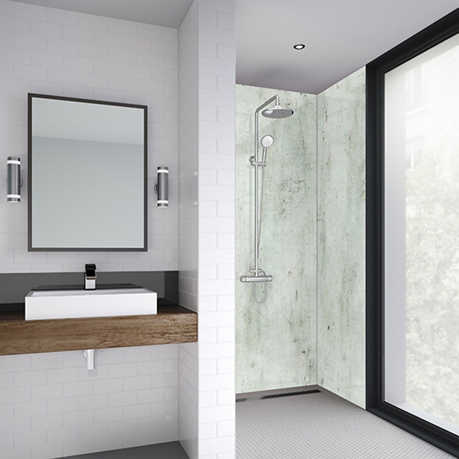 Wetwall 1200mm square edge laminate - cream stone
