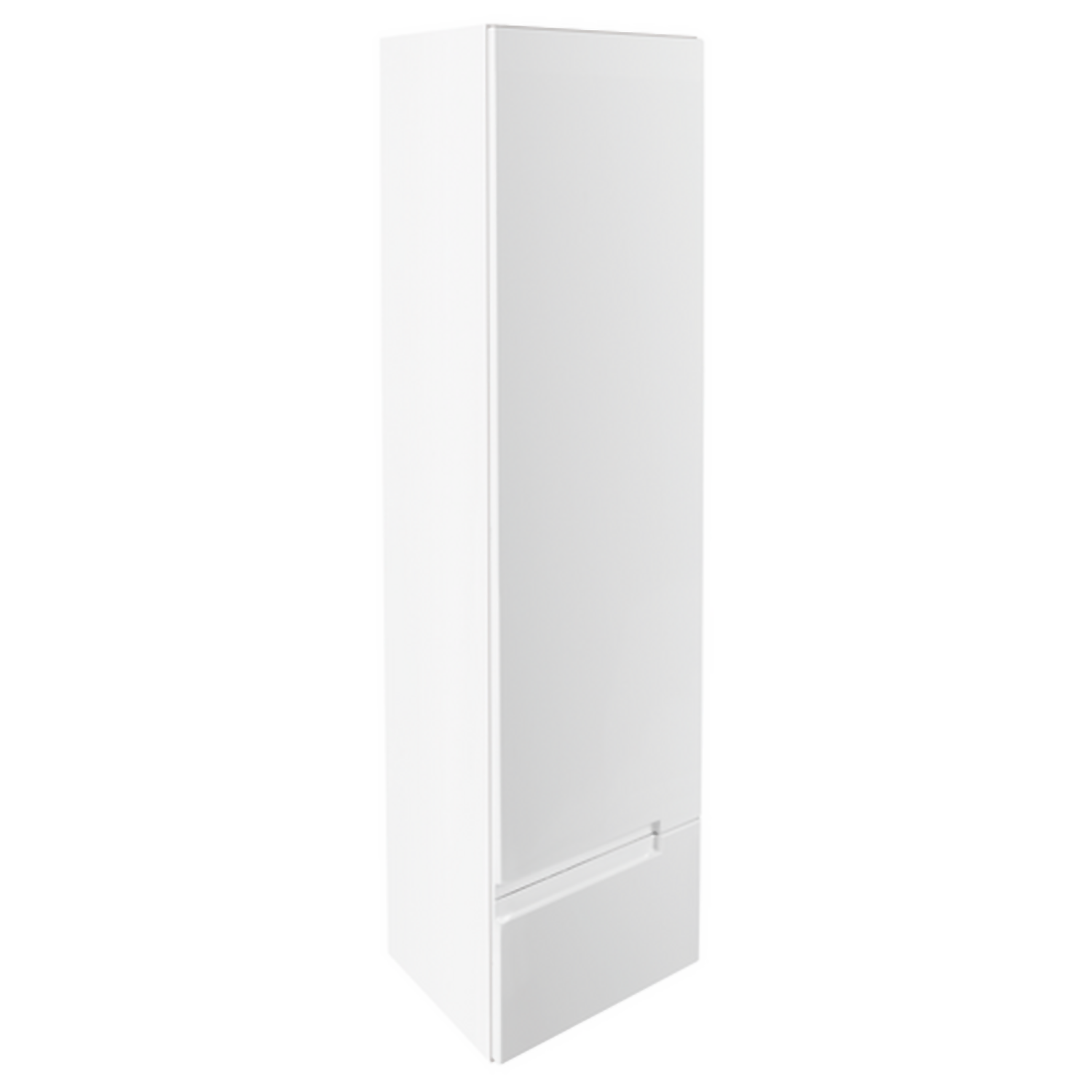 Vermont Tall Wall Mounted Storage Unit - Left Hand - Gloss White