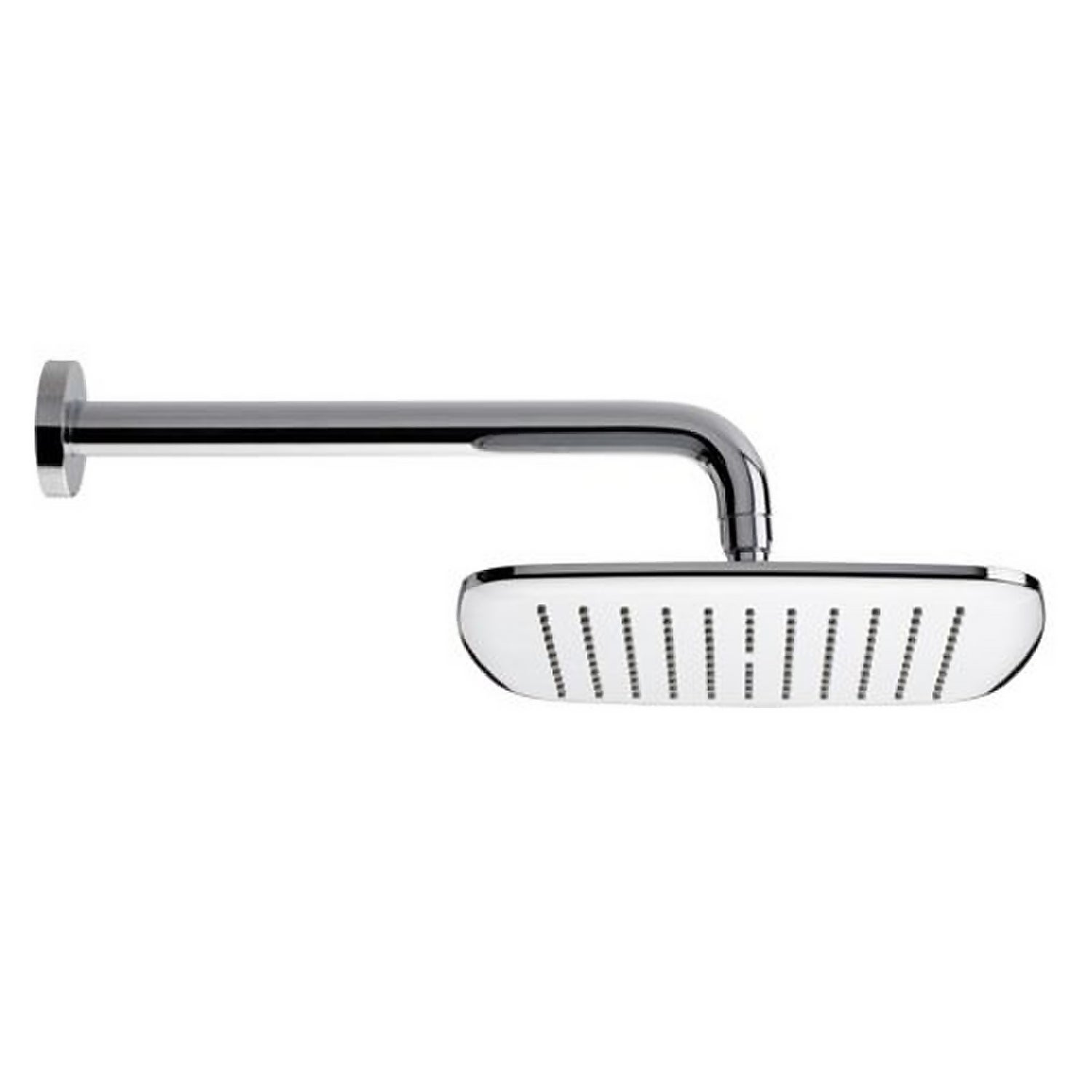 Pearl 250mm Shower Head with long Wall Arm - Chrome