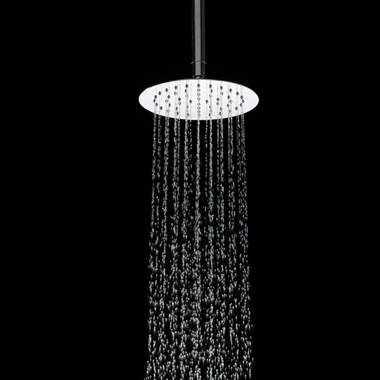Piano 200mm Round Shower Head with long Wall Arm