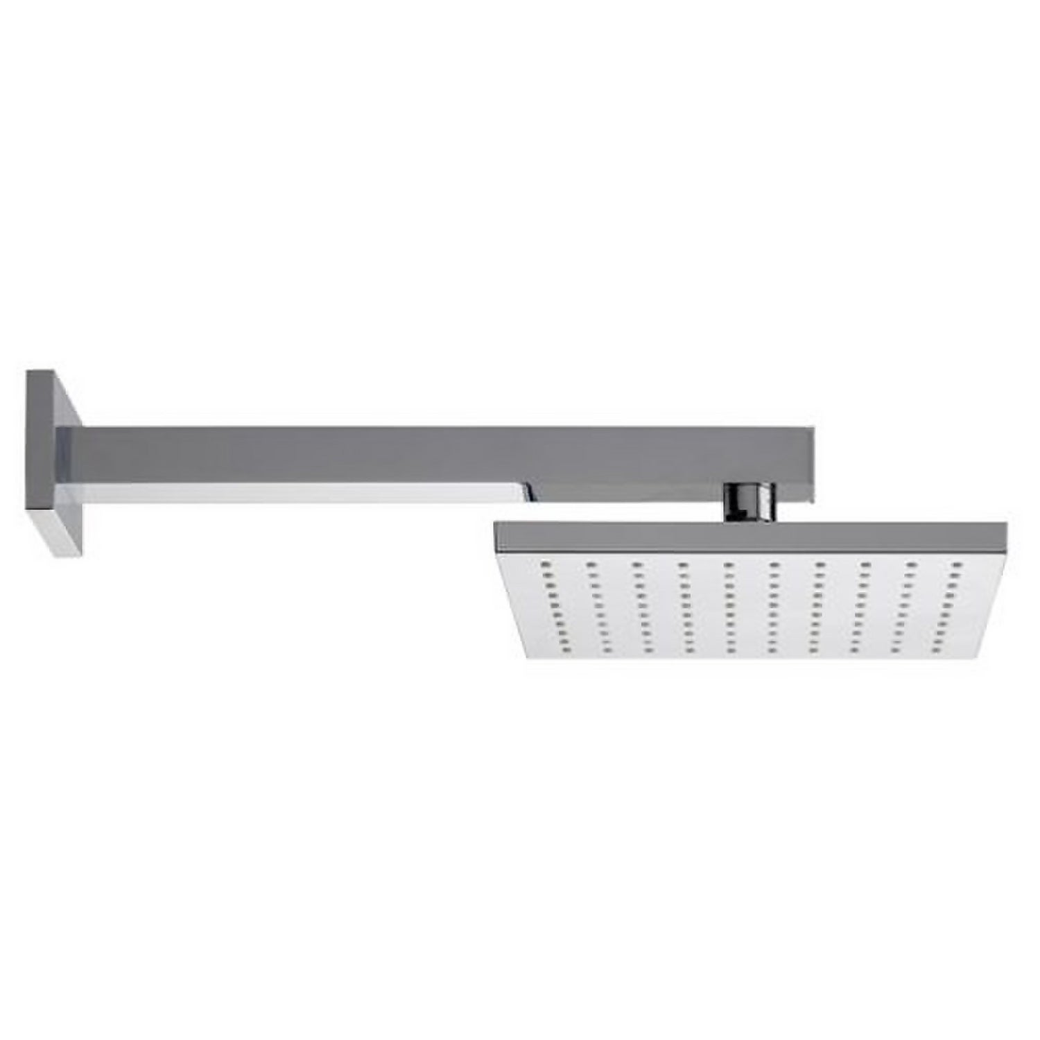 Fresh 200mm Square Shower Head with angled Wall Arm - Chrome