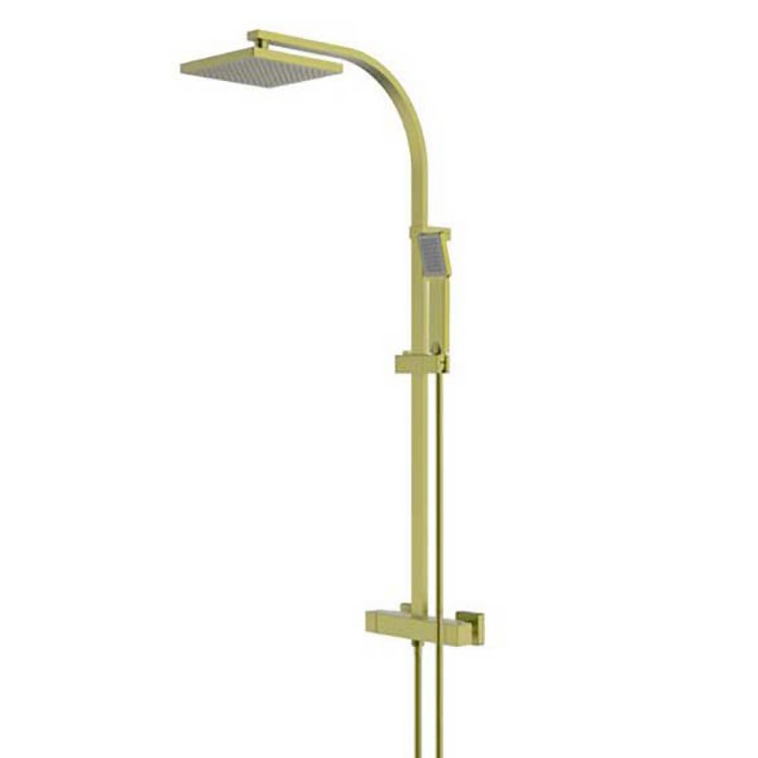 Aero Exposed Thermostatic Shower System - Brushed Brass