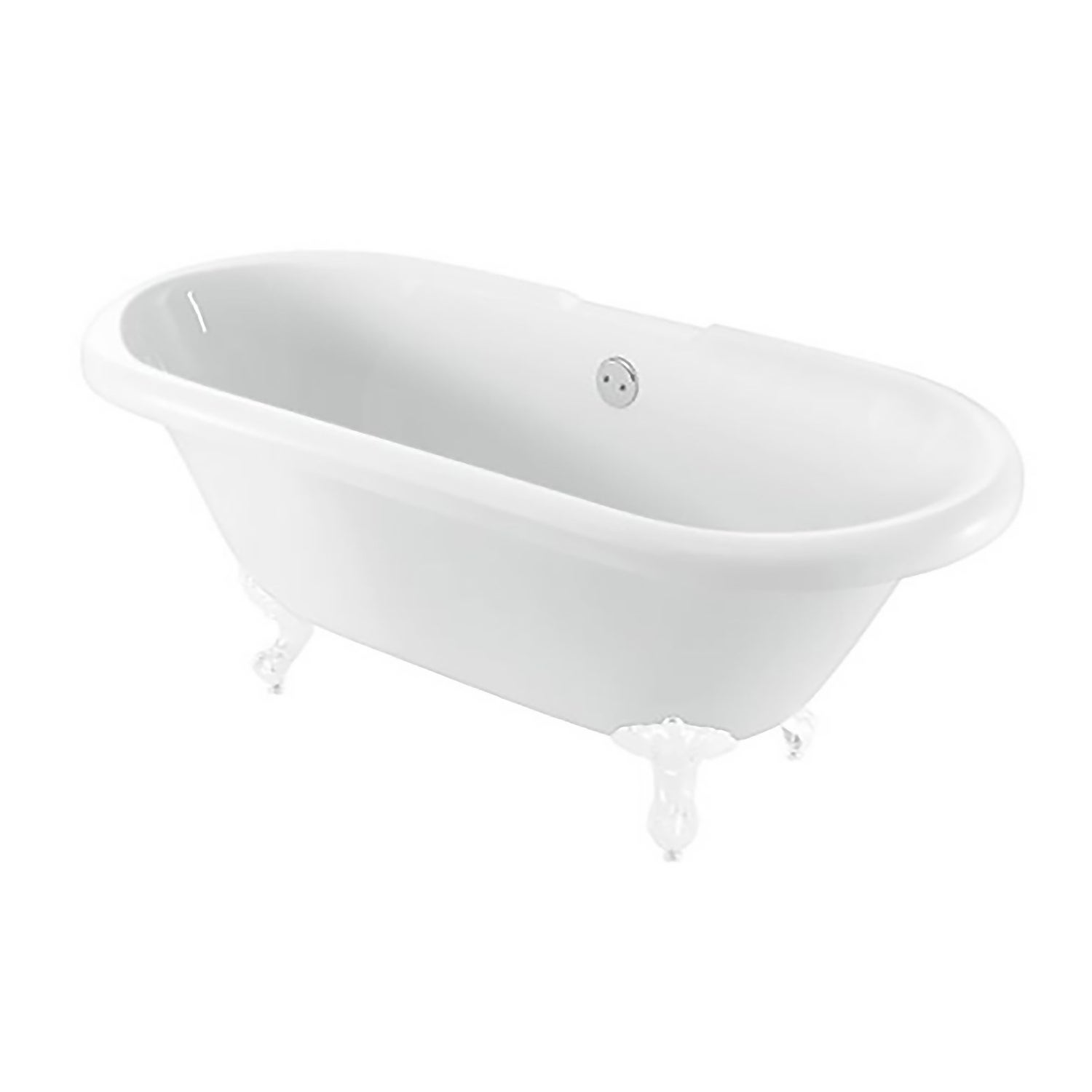Evesham White Roll Top Bath with White Feet