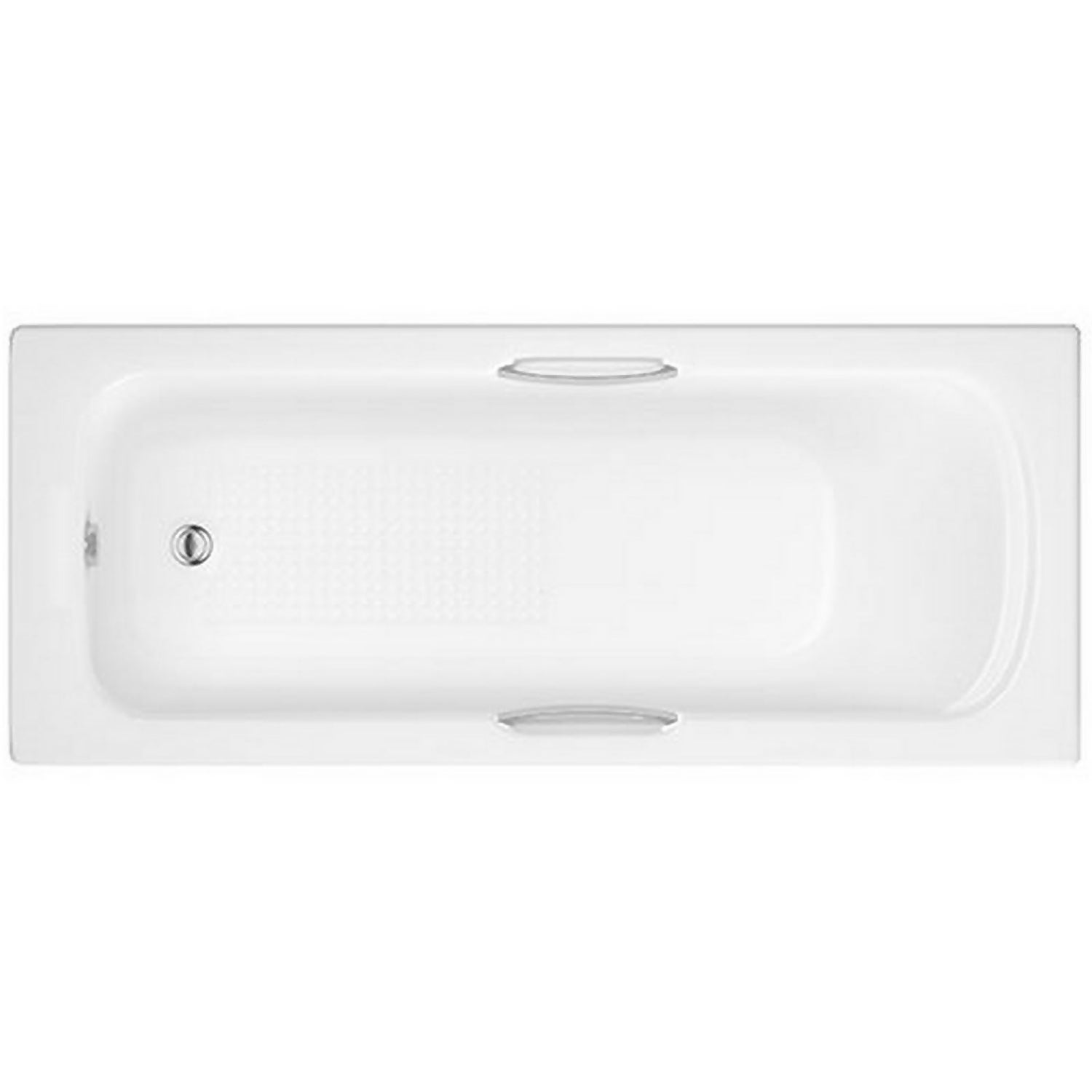 Claro White Straight Bath with Grips - 1700 x 700mm