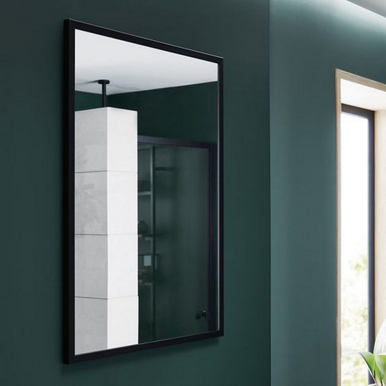 Noir Rectangular Bathroom Mirror 600x800mm - Black