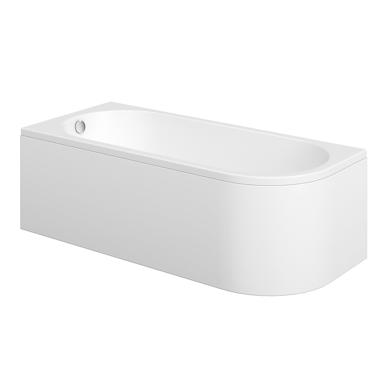 Indus White Left Hand Small Corner Bath with Panel - 1500 x 750mm