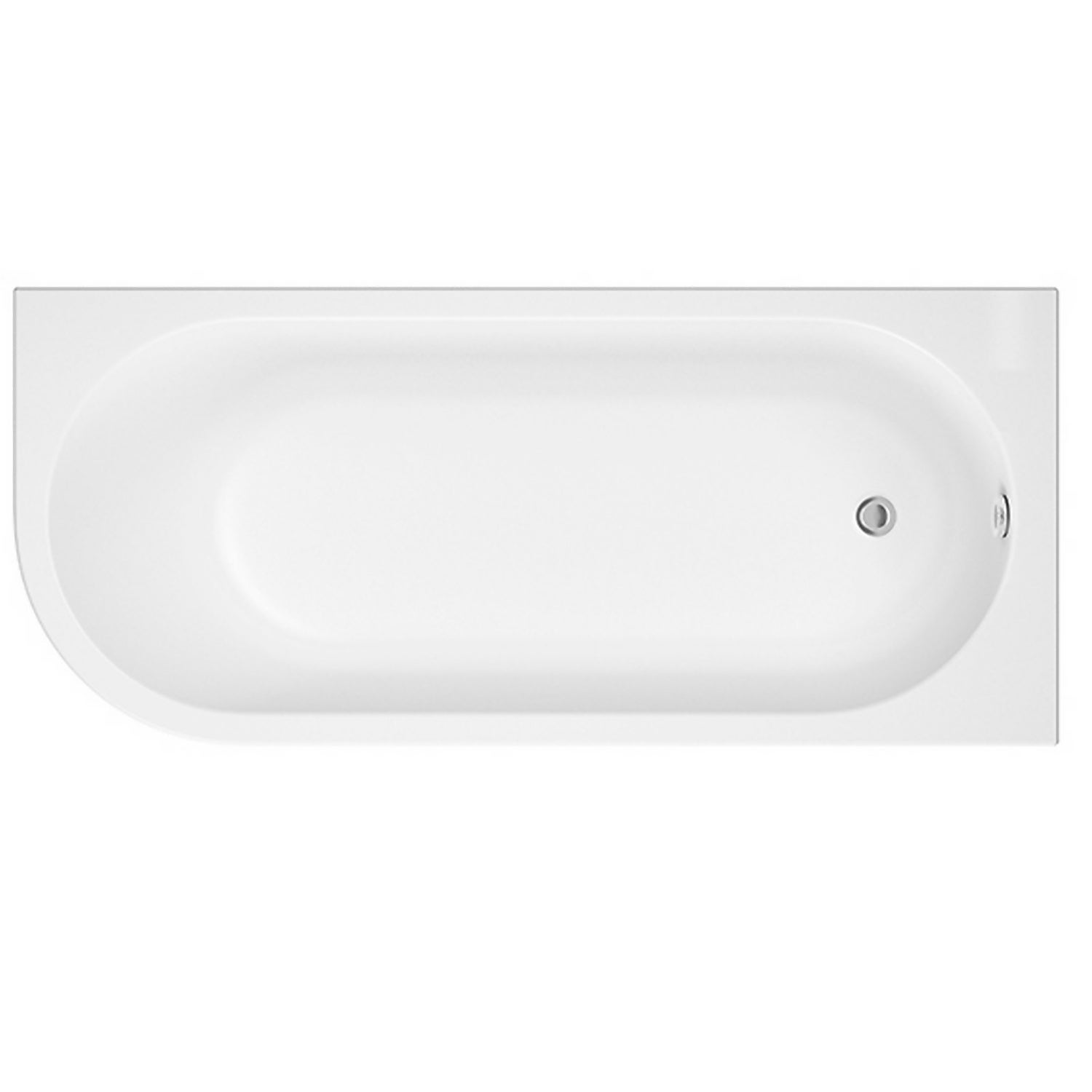 Indus White Right Hand Corner Bath with Panel - 1500 x 750mm