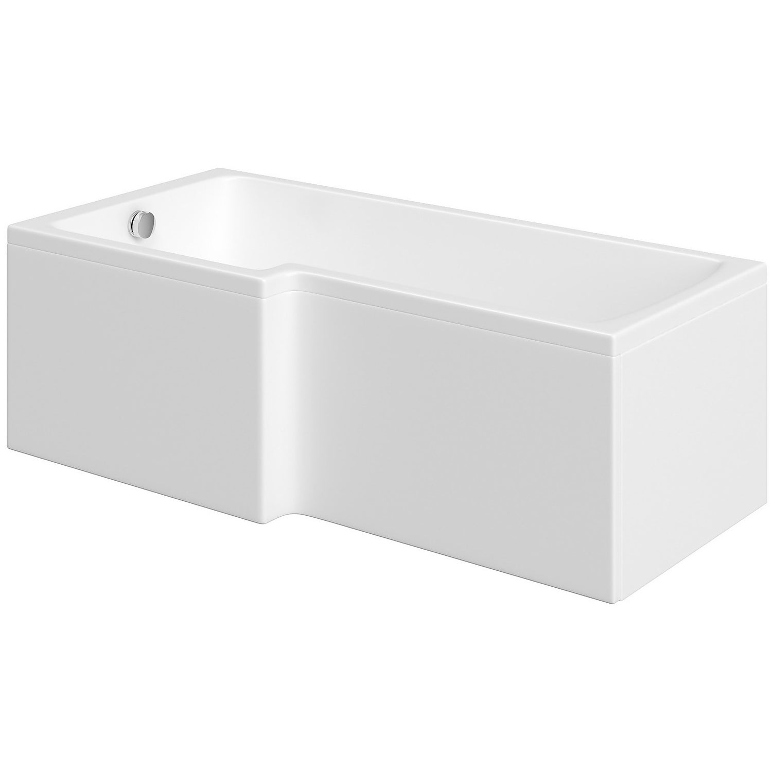 Lena White Right Hand Shower Bath with Screen - 1500 x 850mm