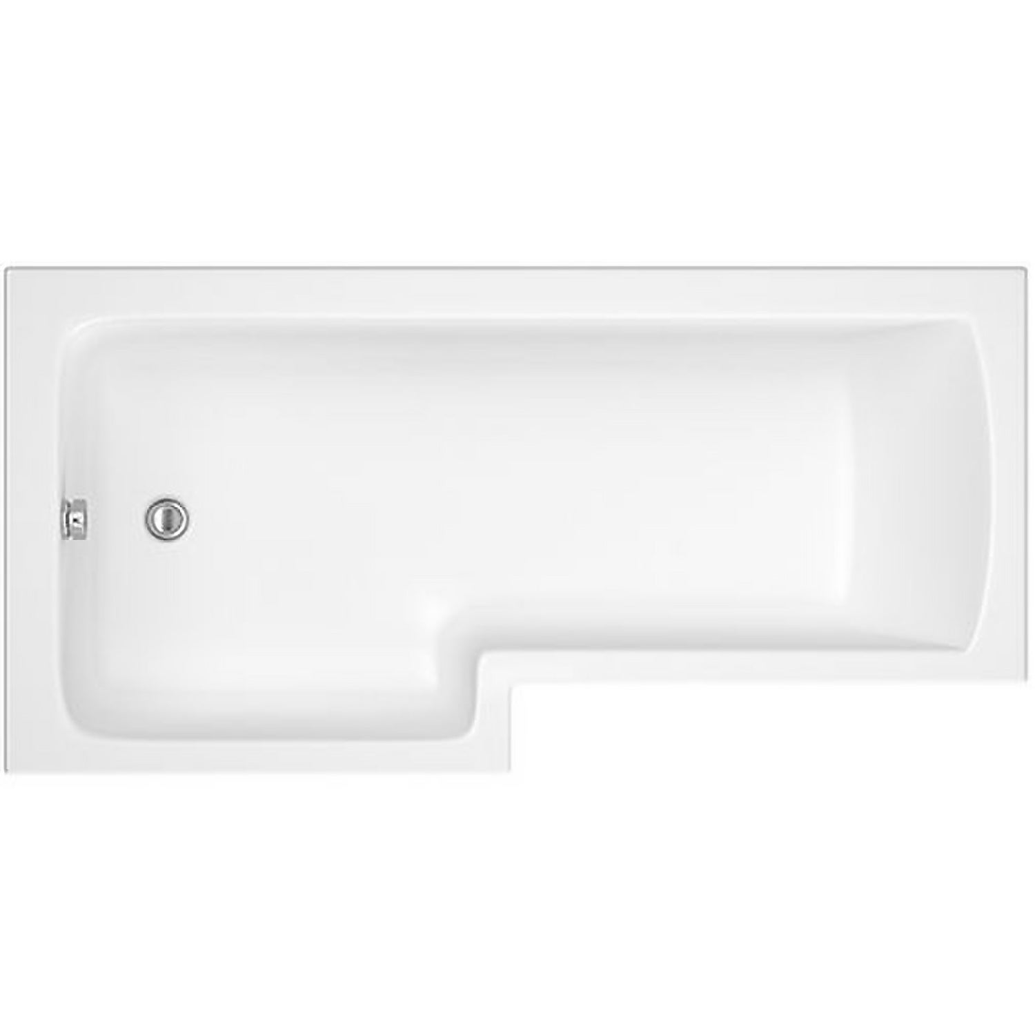 Lena White Left Hand Shower Bath with Screen - 1500 x 850mm