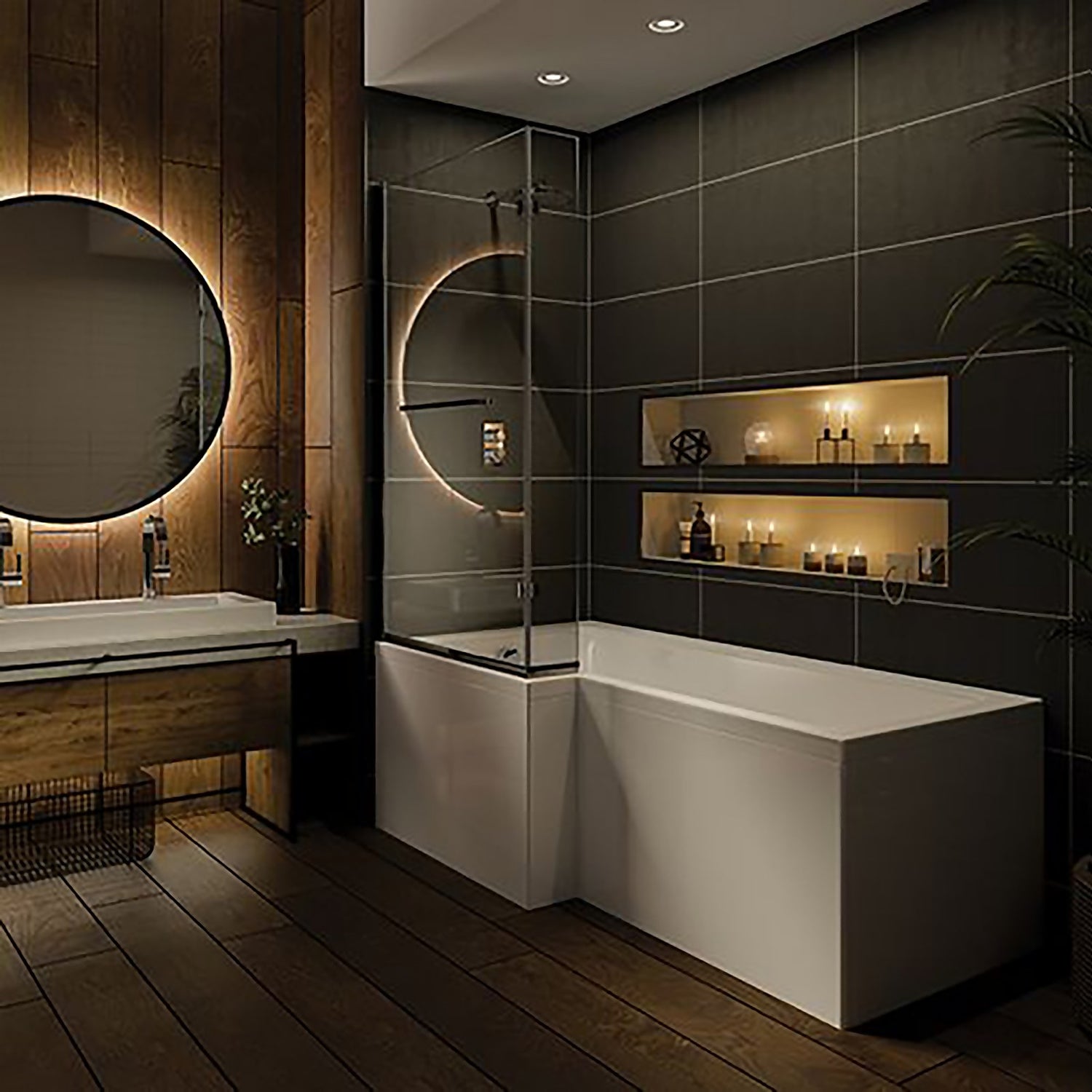 Lena White L Shaped Side Bath Panel - 1500mm