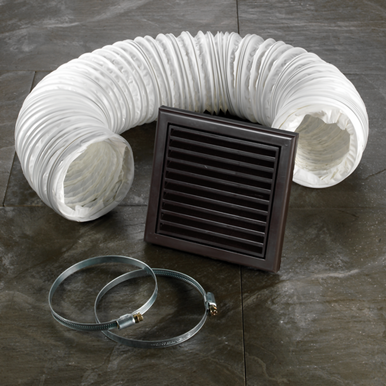 Flexible Ducting For Wall Mounted Bathroom Extractor Fans - Brown