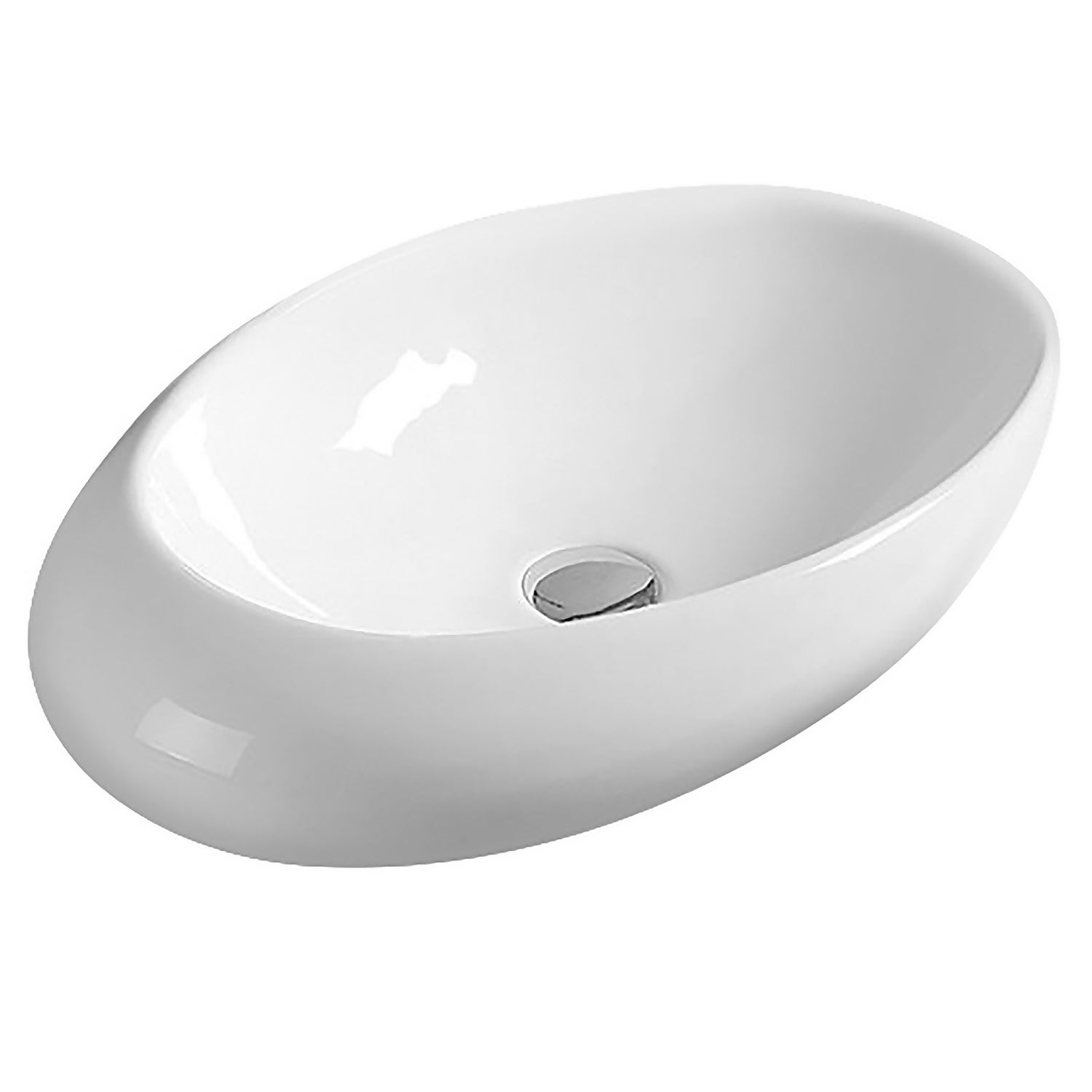 Ceramic 490mm White Oval Washbowl