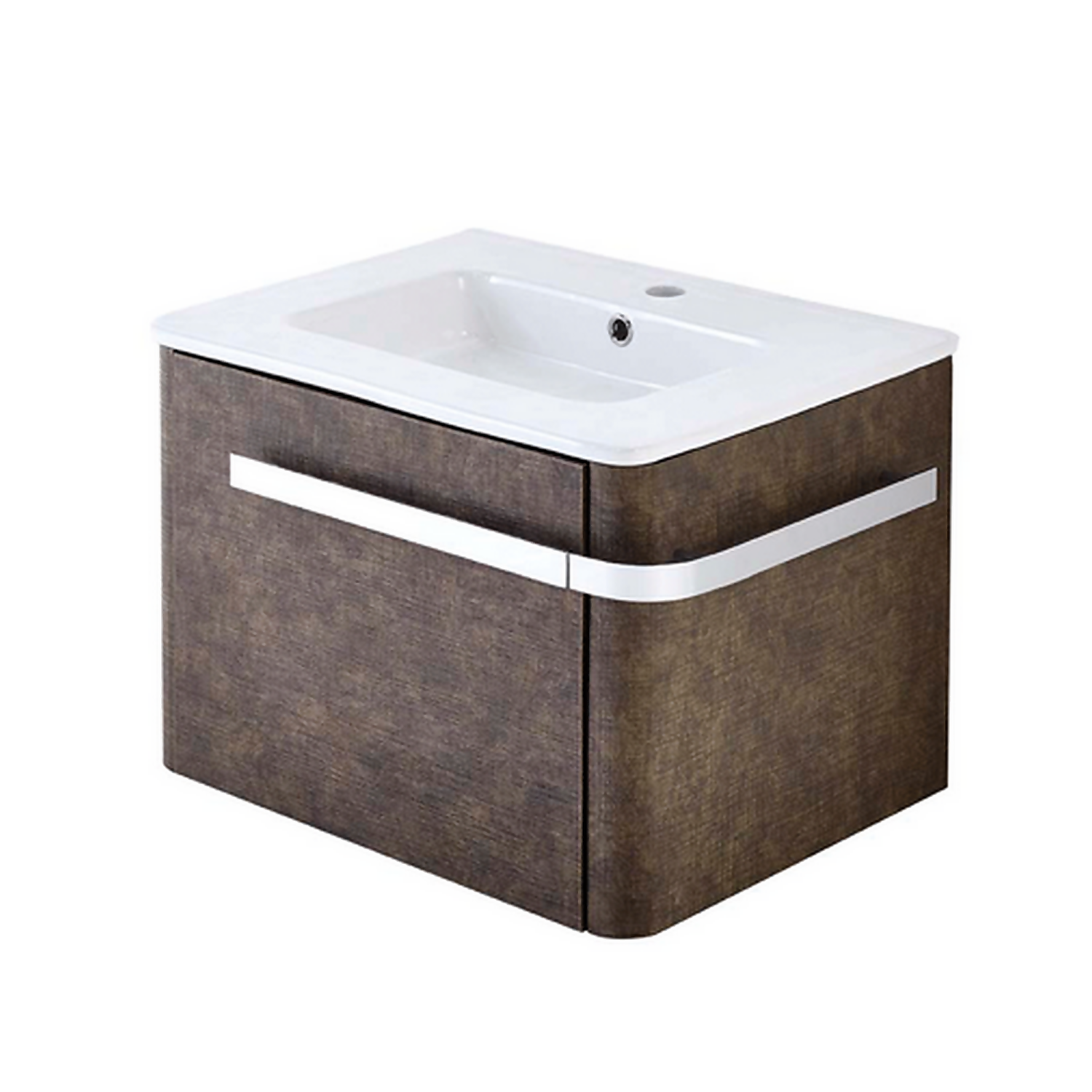 Linen 600mm Wall Hung Vanity Unit with Basin - Rust