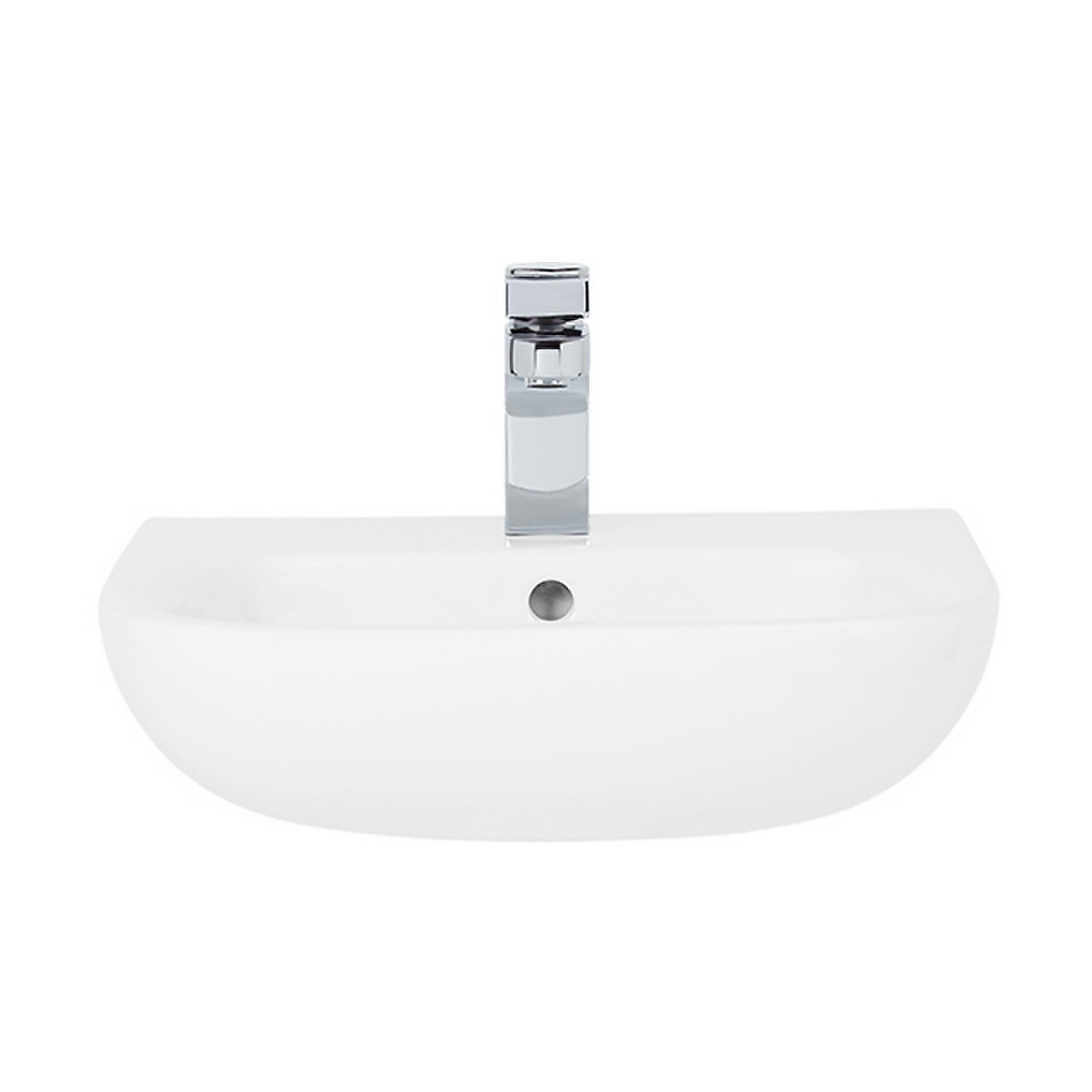 Newton Basin 550mm White with 1 Tap Hole