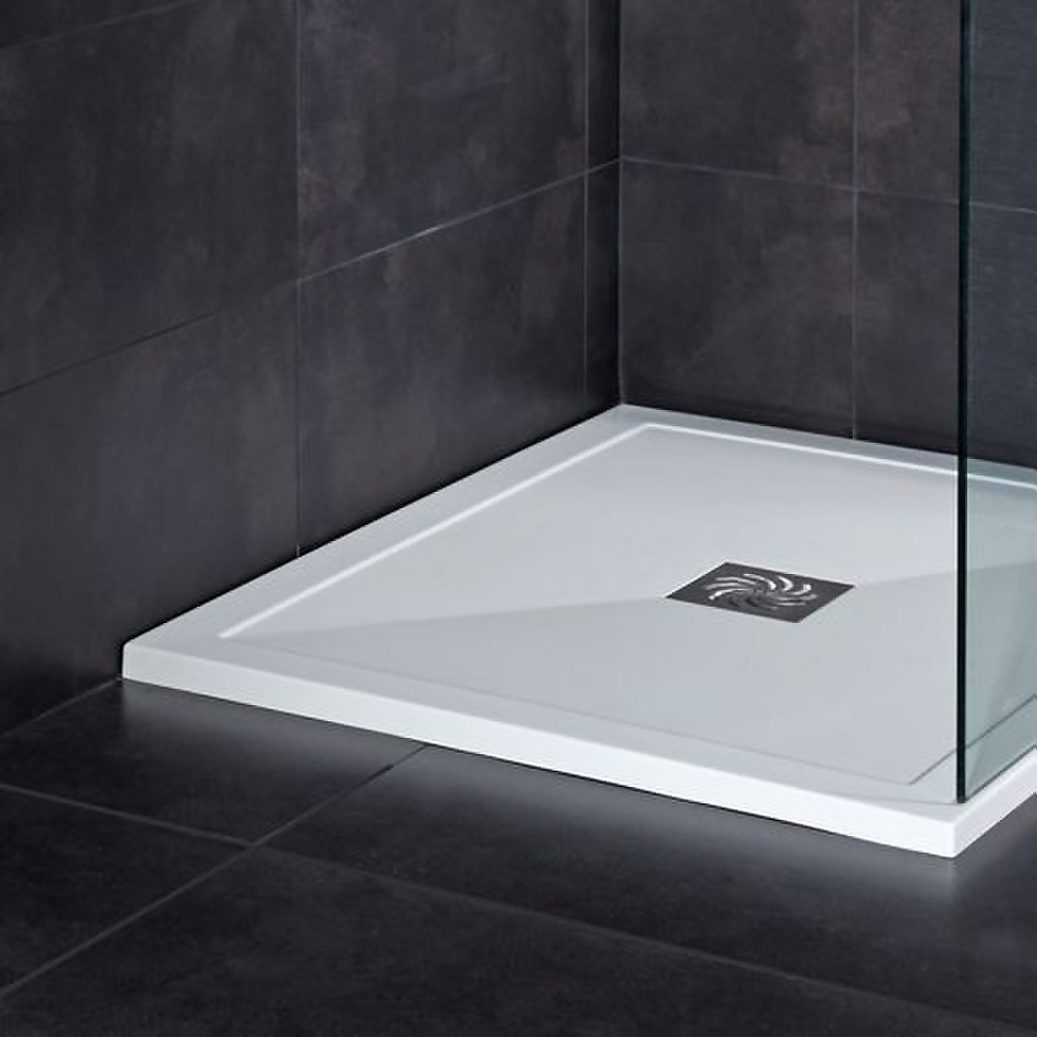 Everstone White Square Shower Tray - 800x800mm