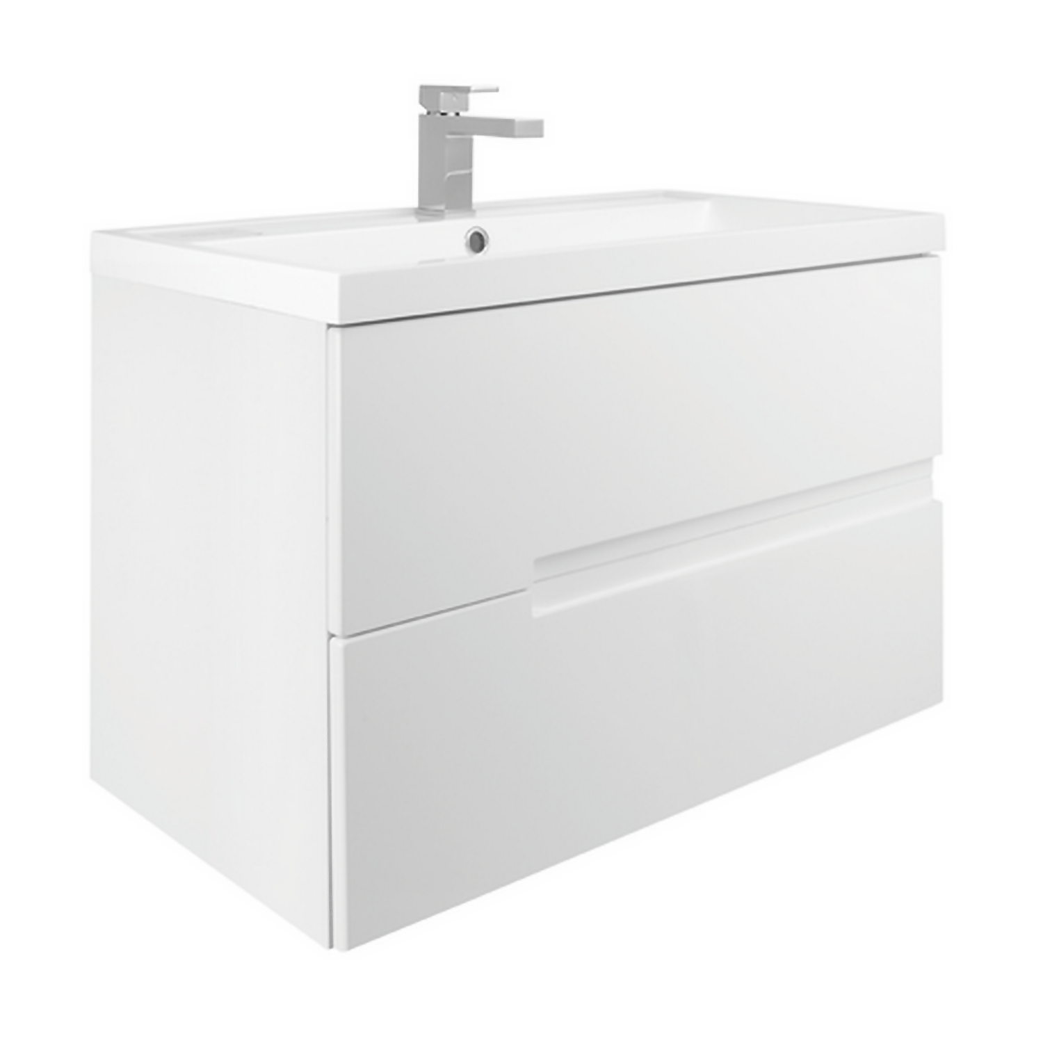 Vermont 800mm Wall Hung Vanity Unit with Basin - Gloss White