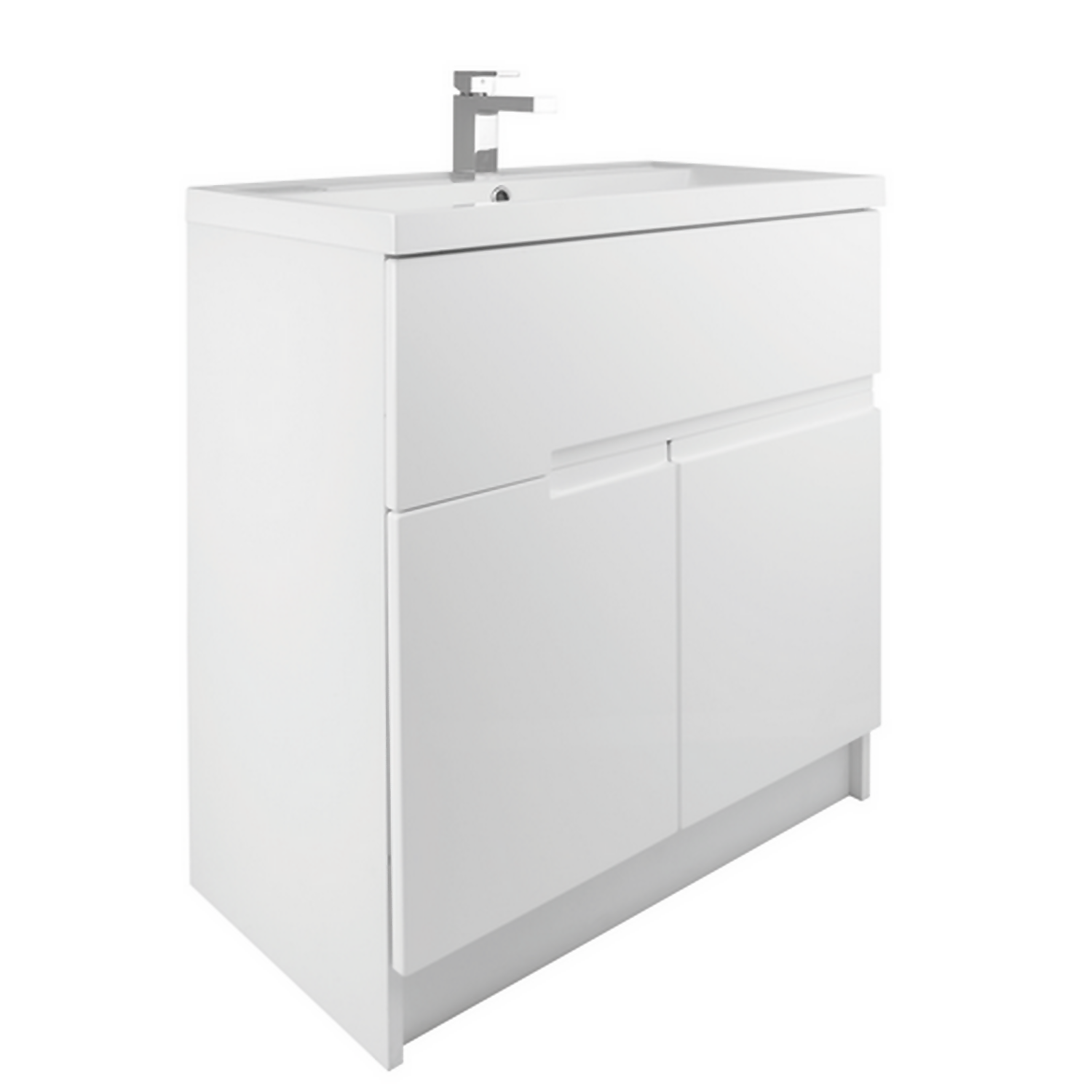 Vermont 800mm Floorstanding Vanity Unit with Basin - Gloss White