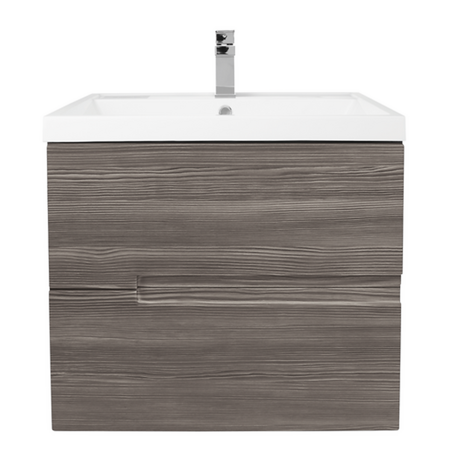 Vermont 600mm Wall Hung Vanity Unit with Basin - Grey Avola