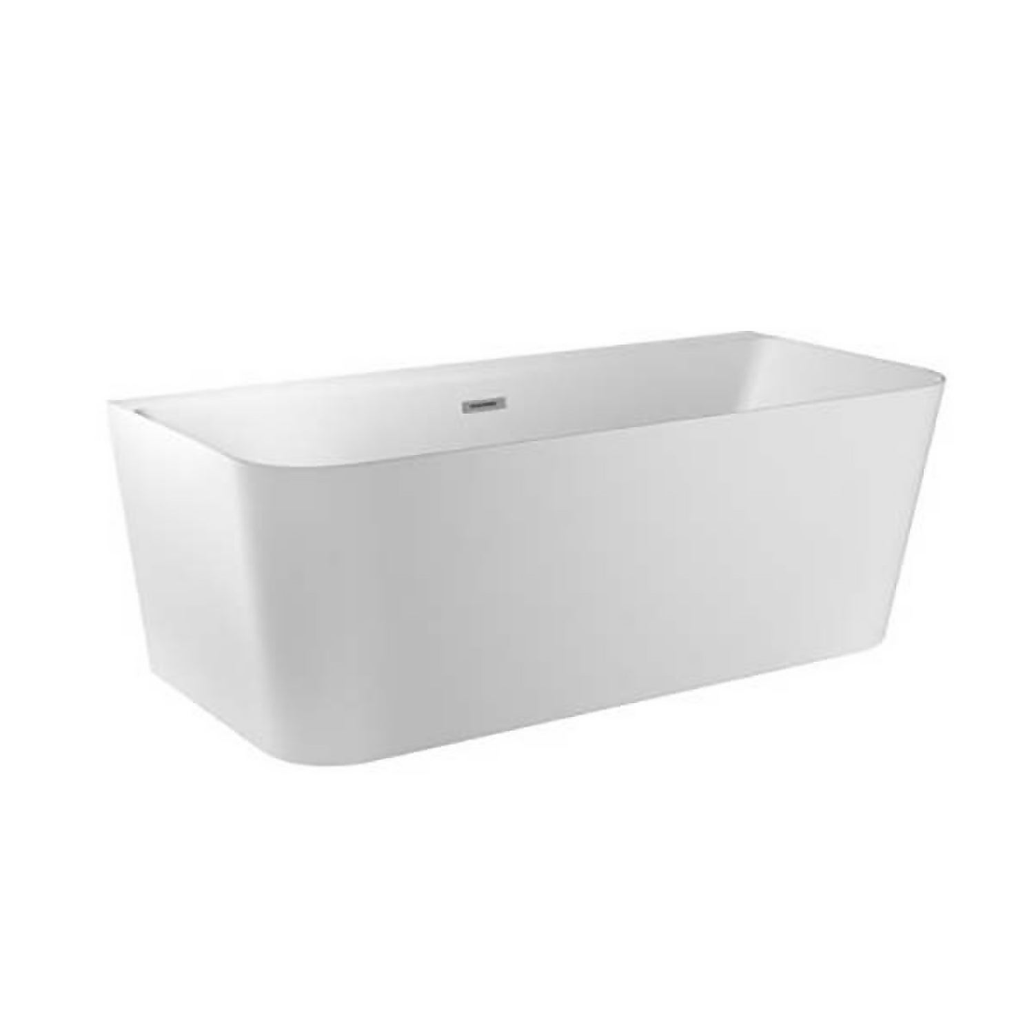 Dalton White D Shape Back to Wall Freestanding Bath