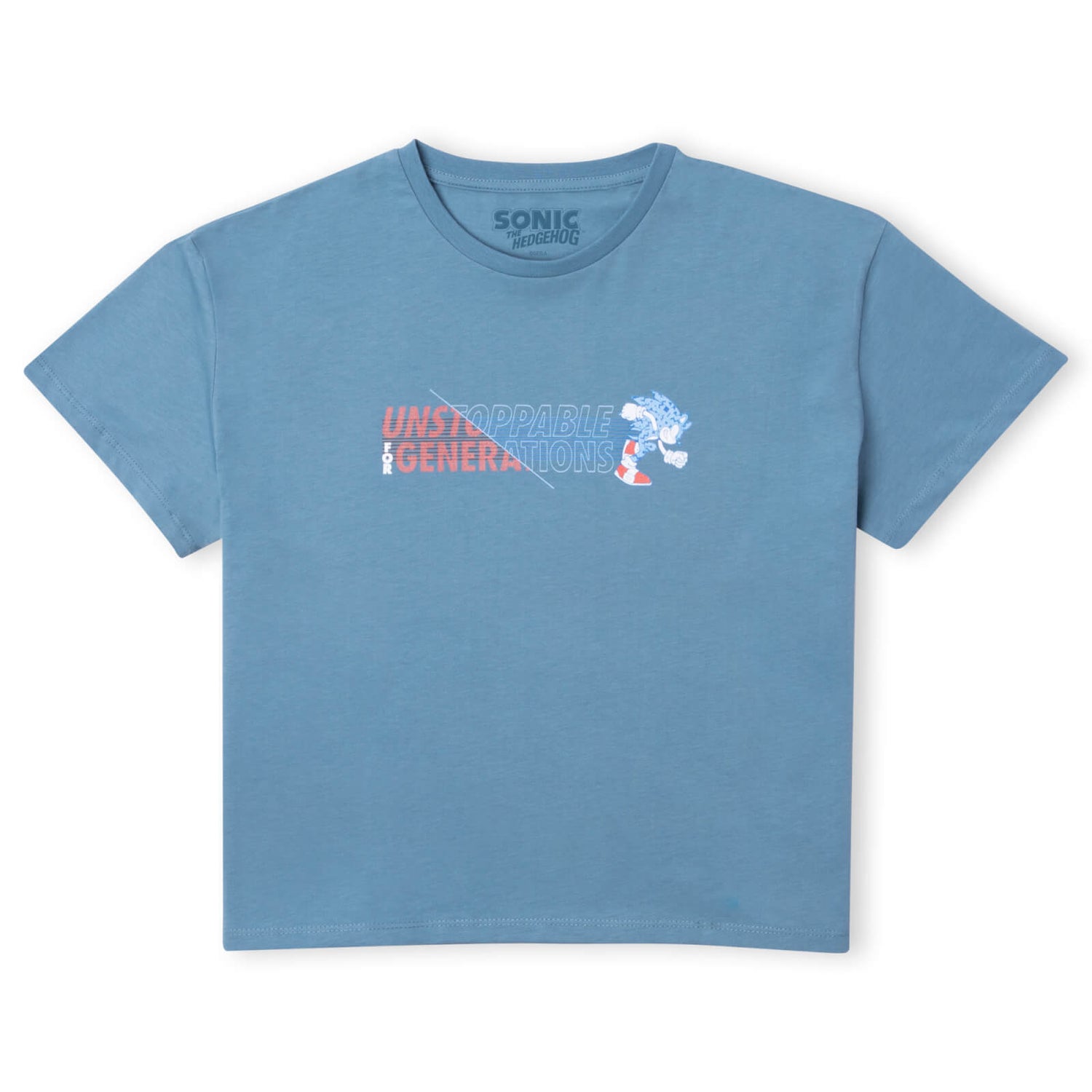 Sonic The Hedgehog Unstoppable For Generations Women's Cropped T-Shirt - Teal