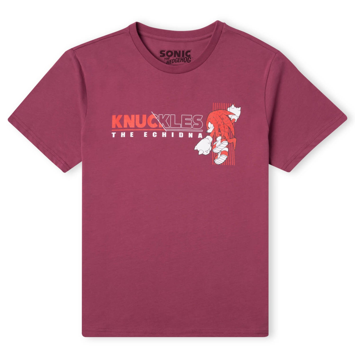 Camiseta The Echidna Knuckles de Sonic The Hedgehog para hombre - Burdeos