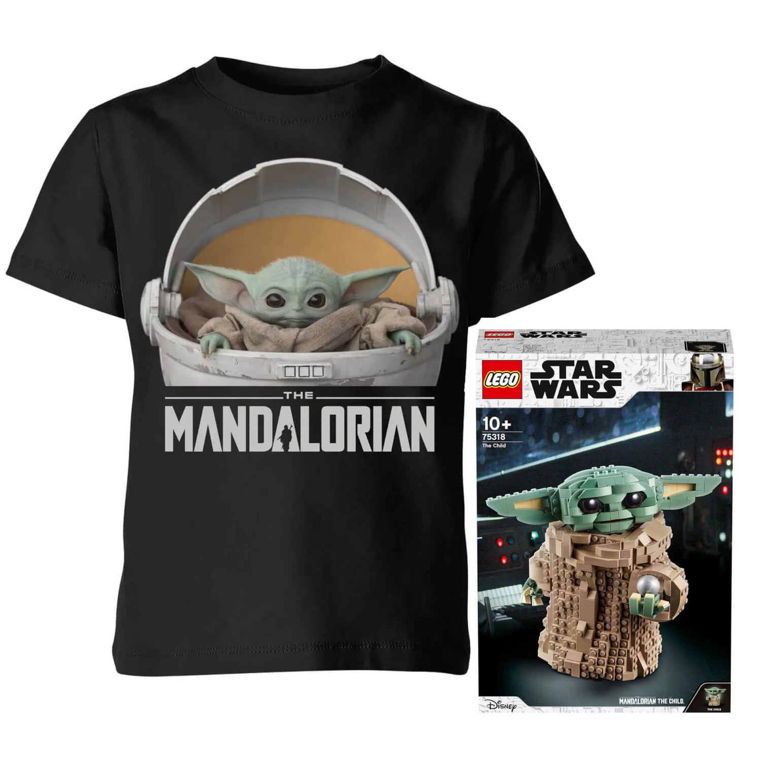 Lot Star Wars : Set LEGO L'Enfant The Mandalorian (75318) + T-Shirt Enfant