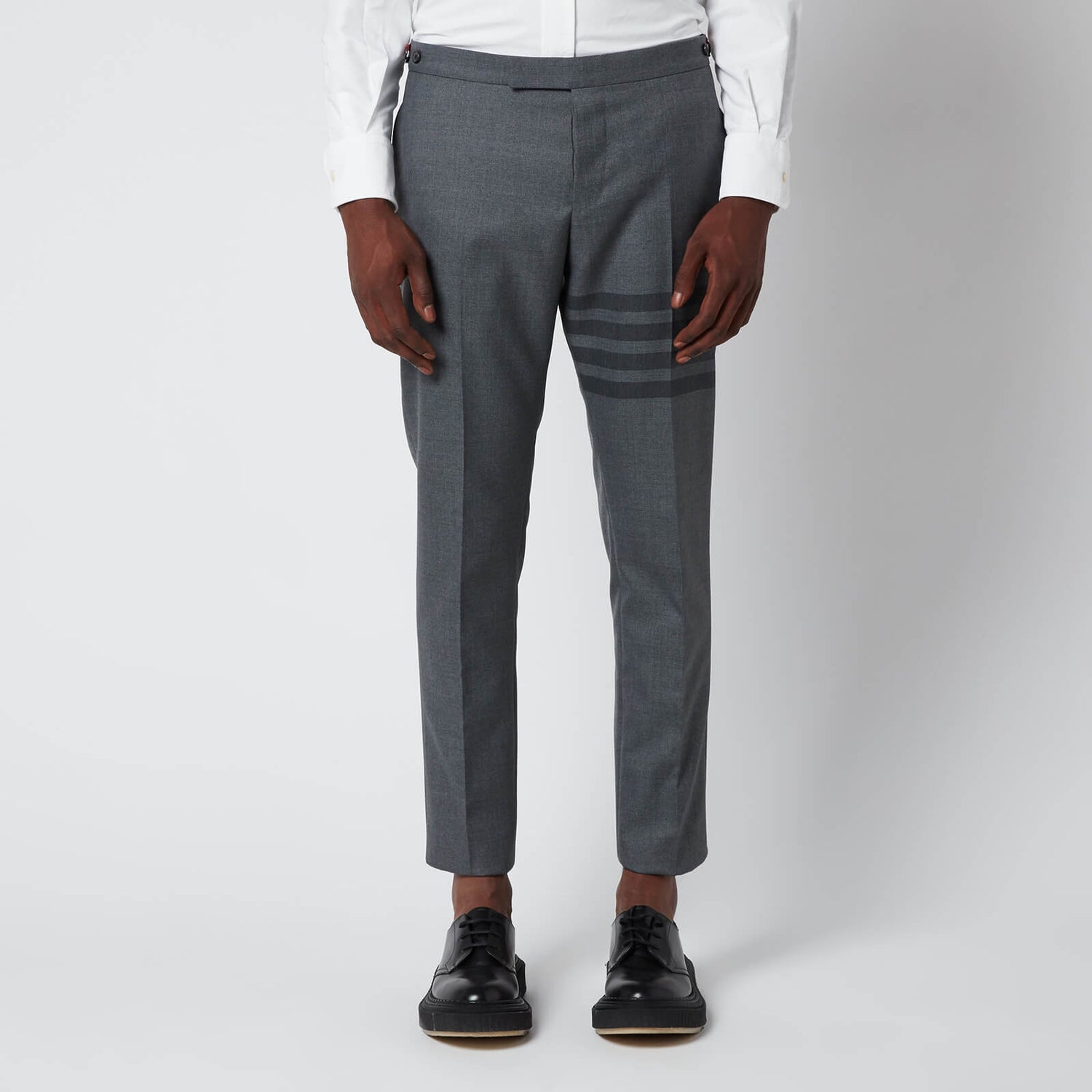 Thom Browne Men's Low Rise Skinny Side Tab Trousers - Medium Grey