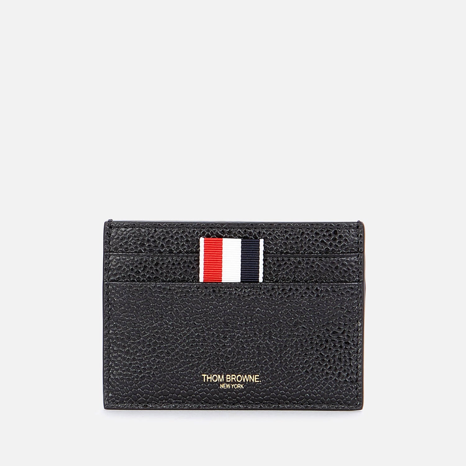 Thom Browne Men's Double Sided Card Holder In Pebble Grain - Black