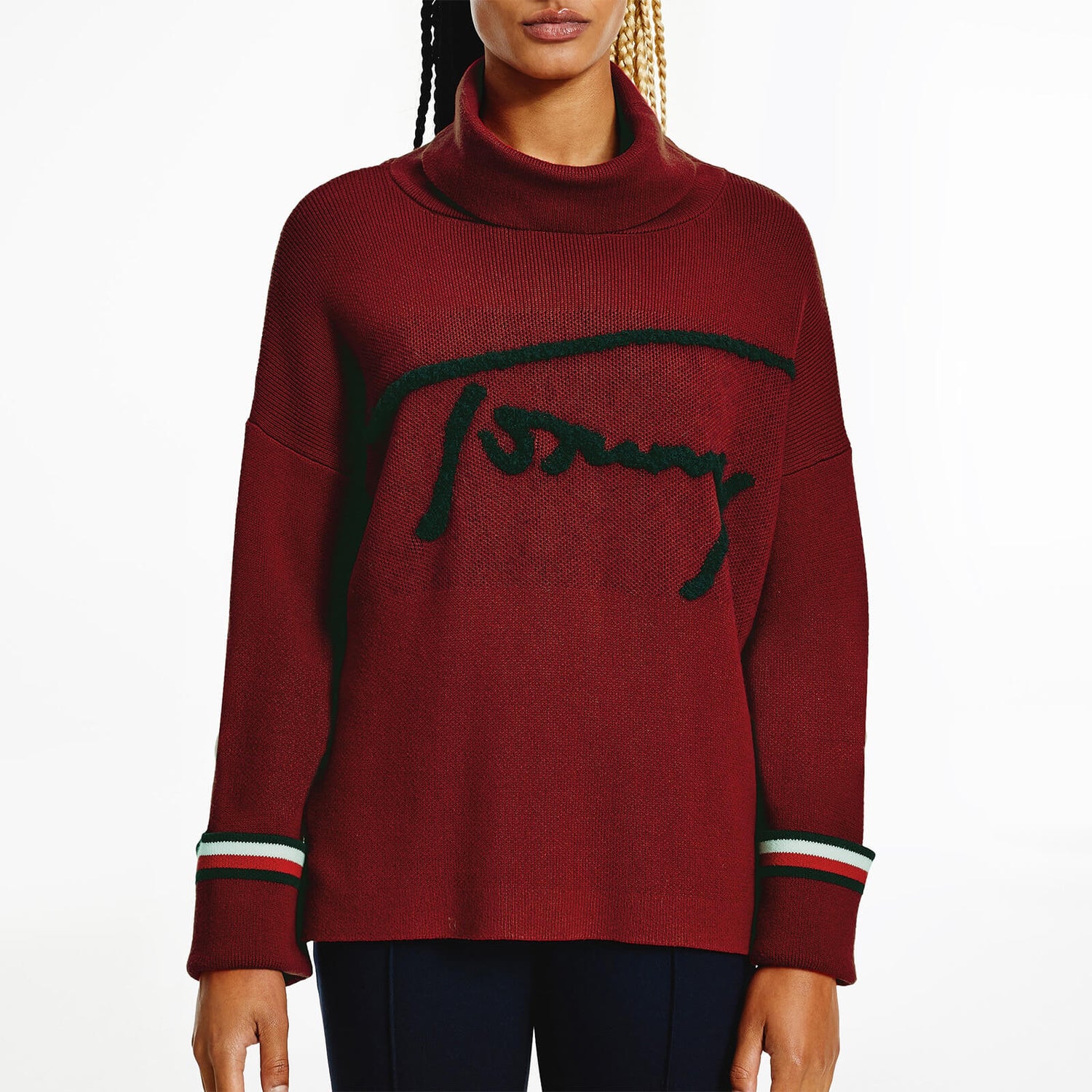 Tommy Hilfiger Women's Organic Cotton Relaxed Sweater - Regatta Red