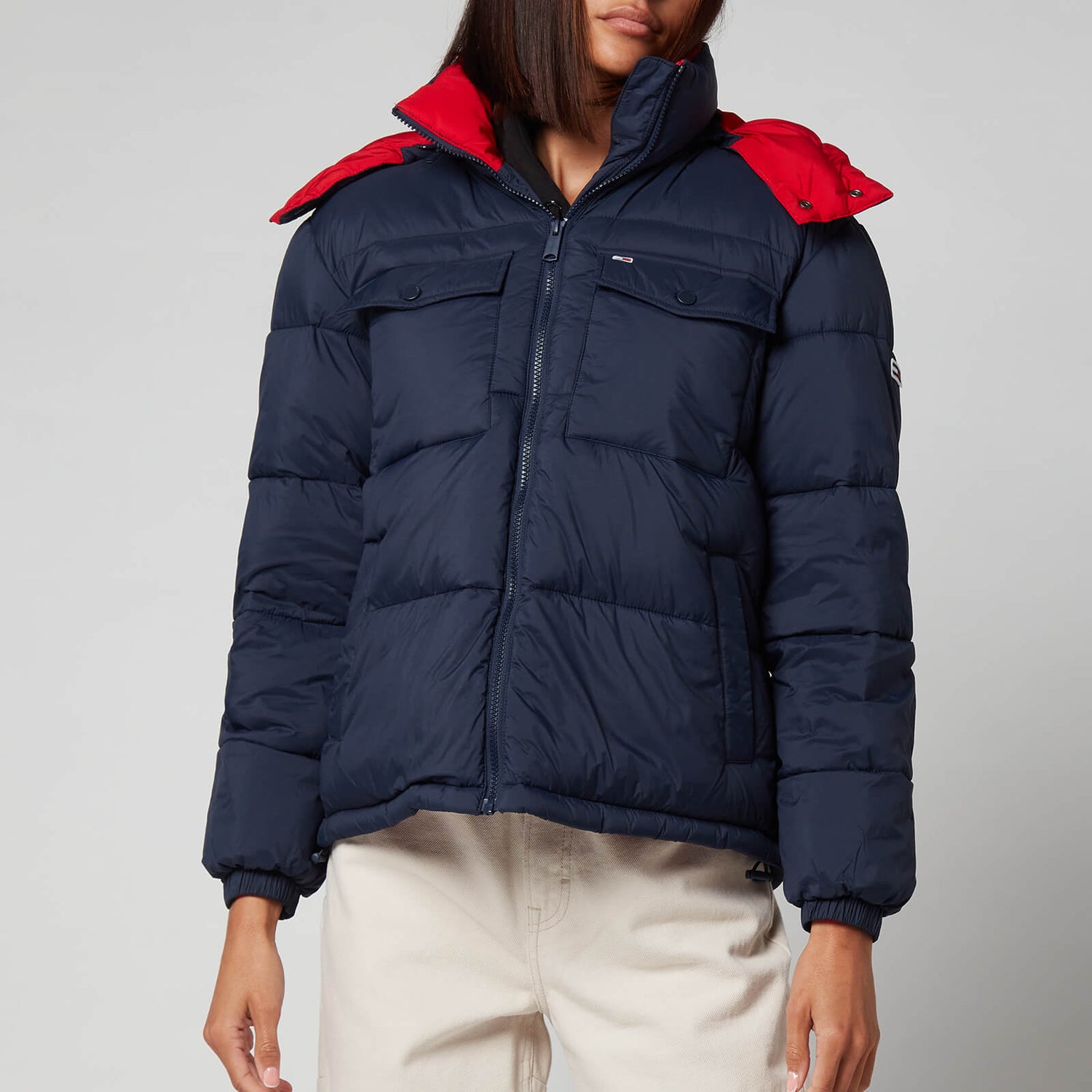 Tommy Jeans Women's Colourblock Contrast Hood Jacket - Twilight Navy - S