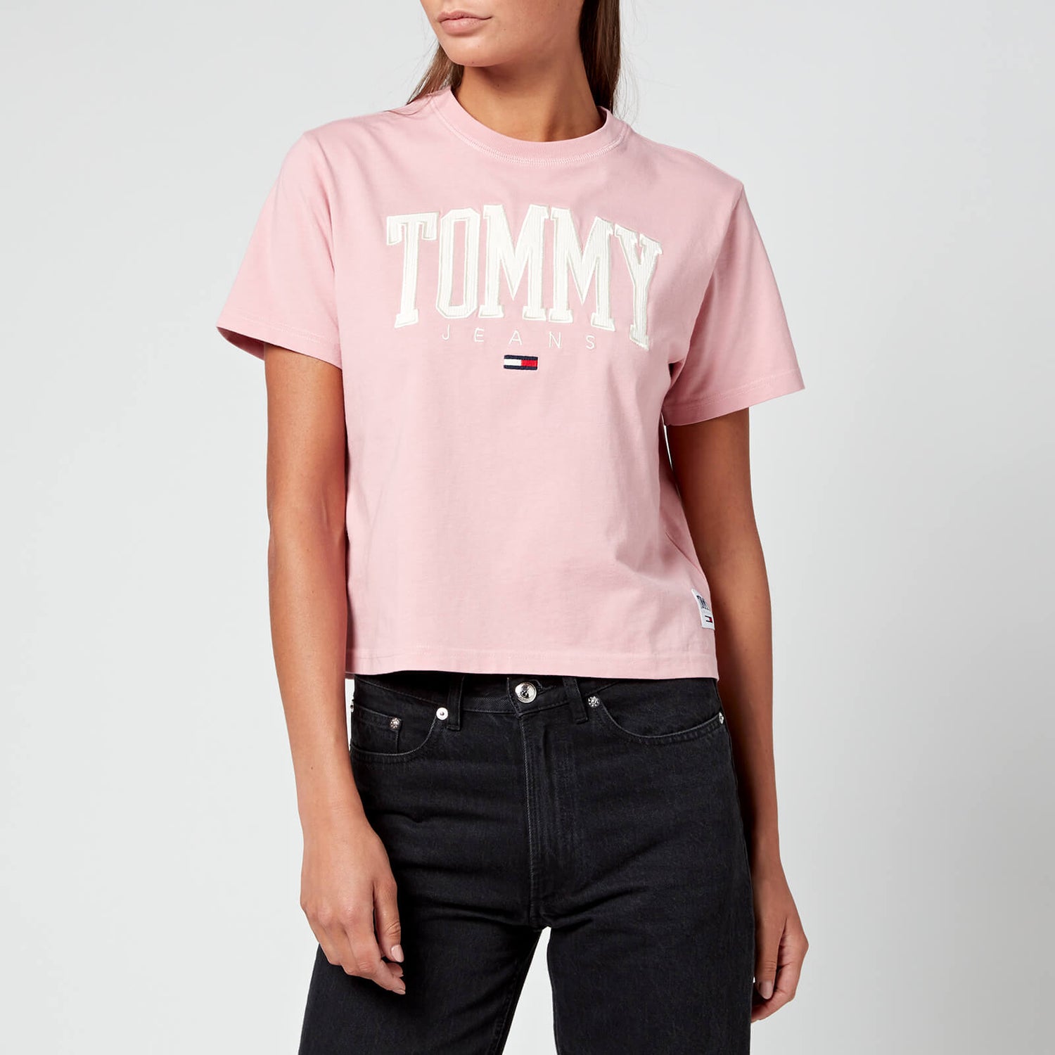 Tommy Jeans Women's Abo Organic Collegiate T-Shirt - Broadway Pink