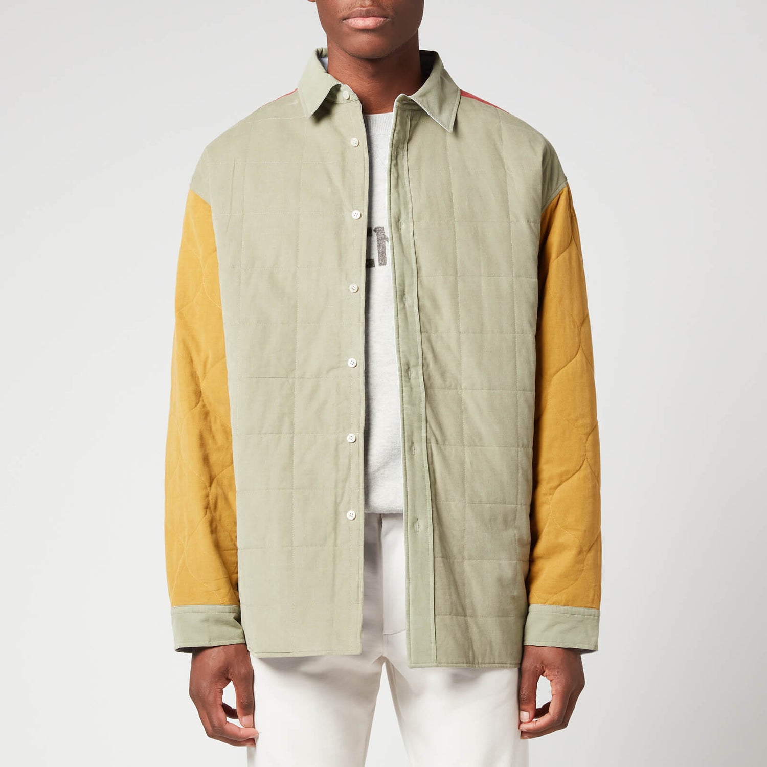 KENZO Men's Reversible Quilted Shirt - Lime Tea