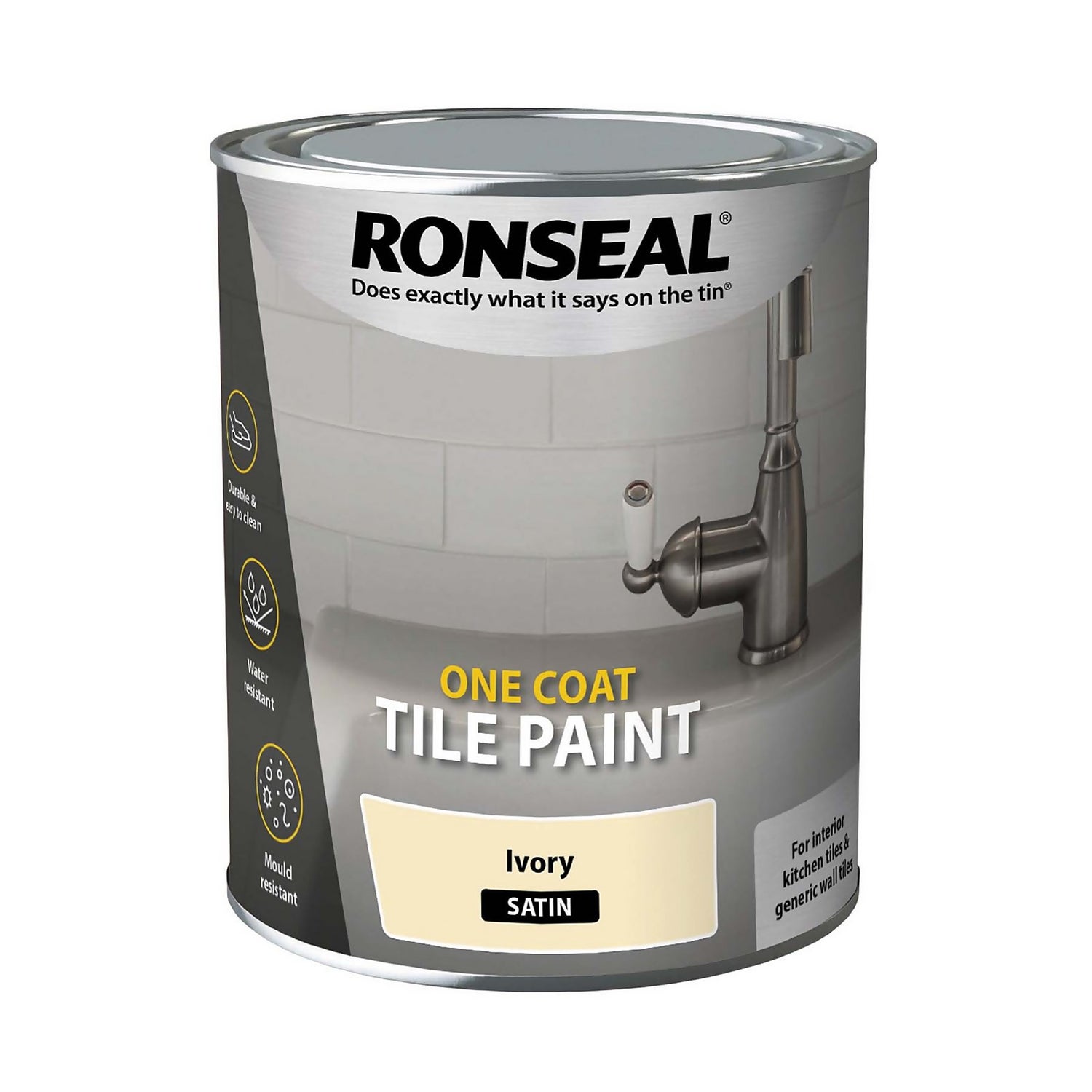 Ronseal One Coat Tile Paint Ivory Satin 750ml Homebase