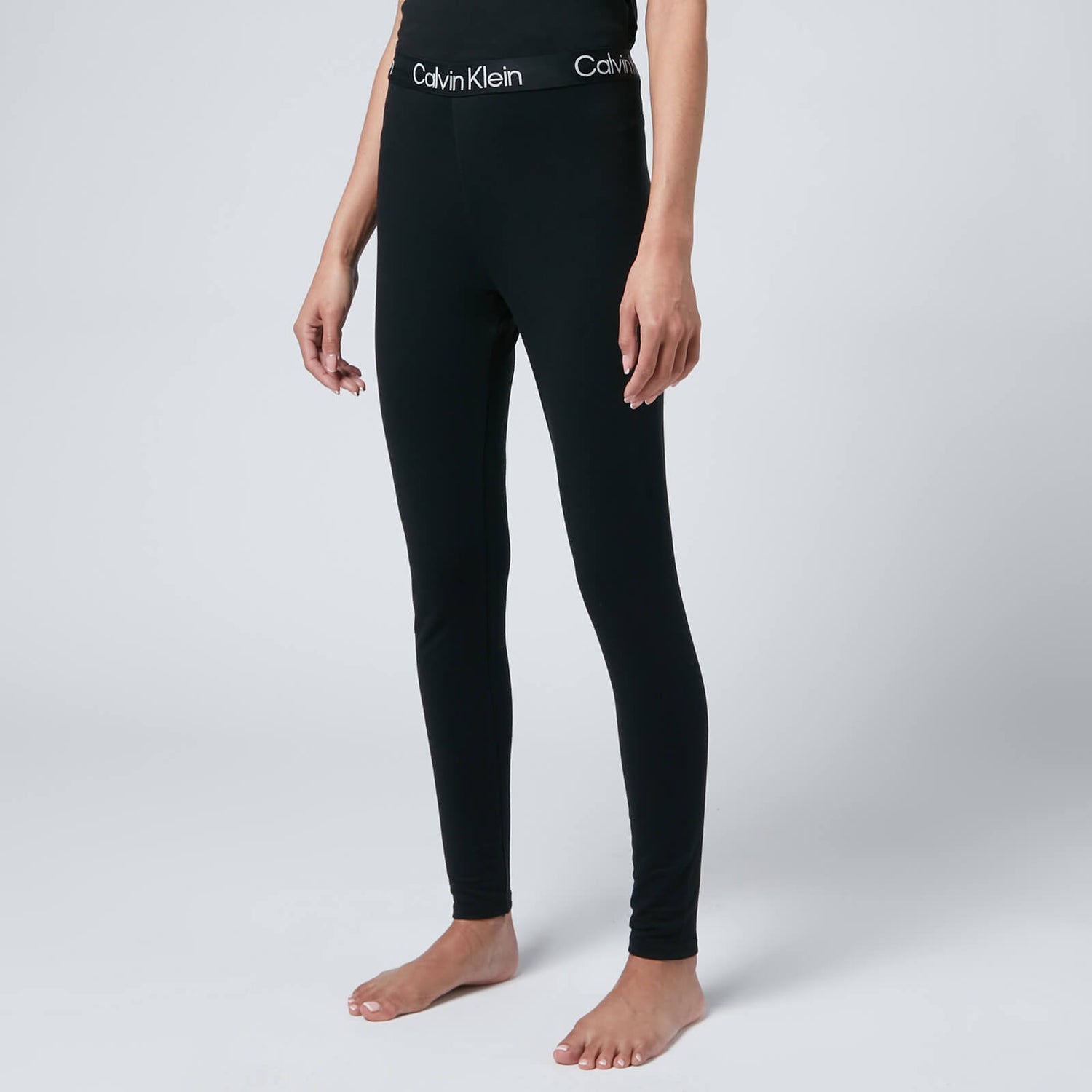Calvin Klein Women's Logo Waistband Leggings - Black - S