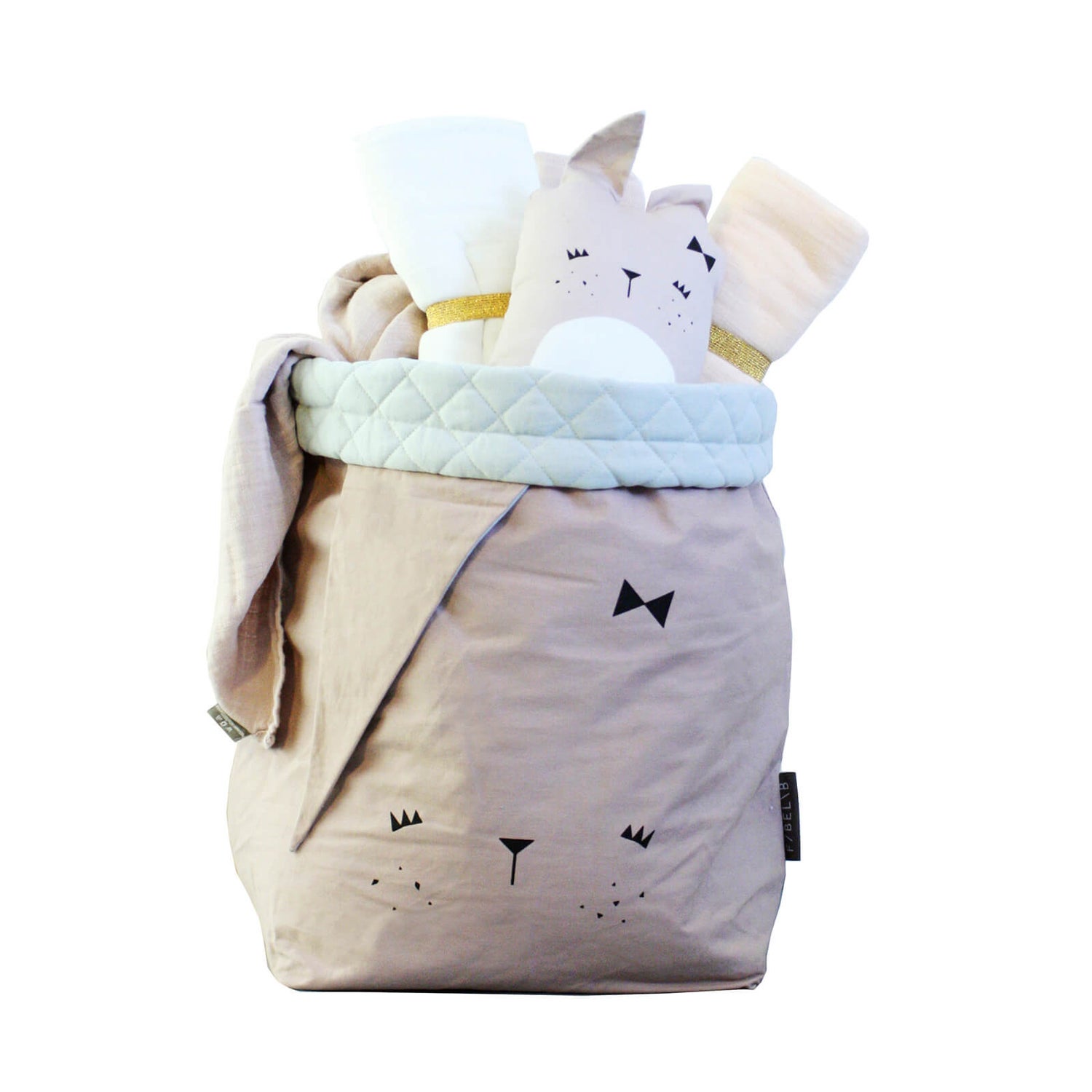 Fabelab Large Bunny Storage Bag - Mauve