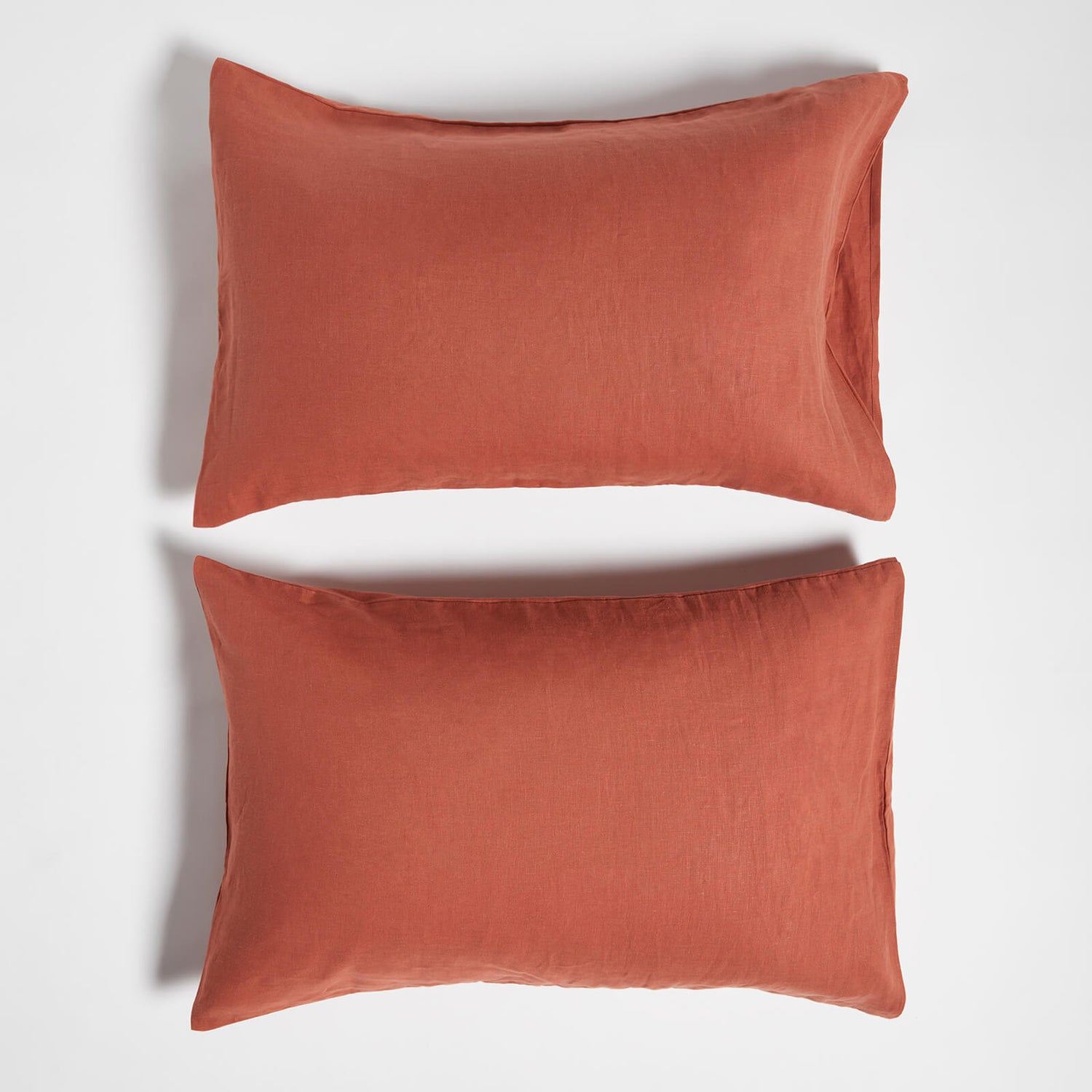 ïn home 100% Linen Pillowcase Pair - Rust