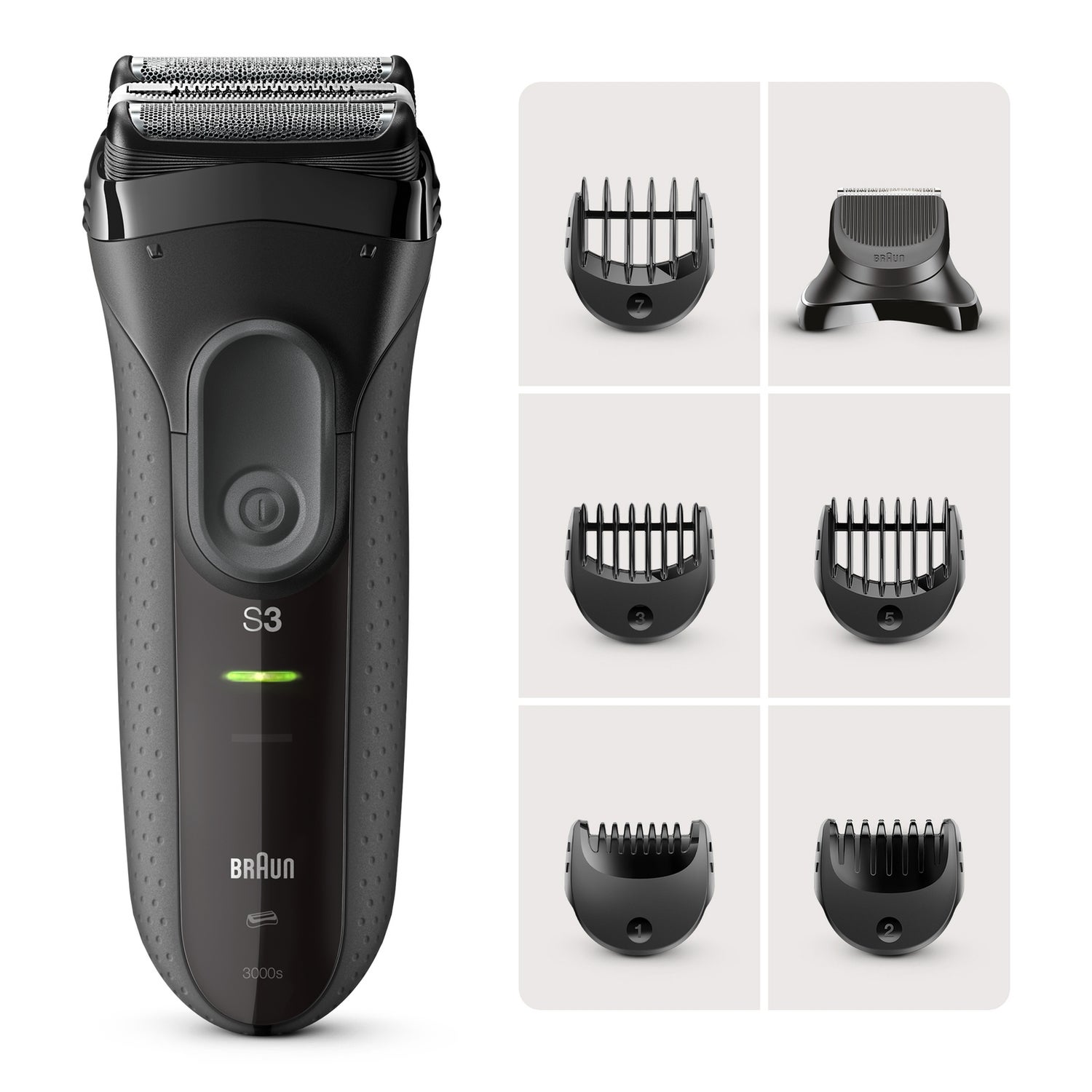 Braun Series 3 3000BT Electric Shaver, 3-in-1 Grooming tool