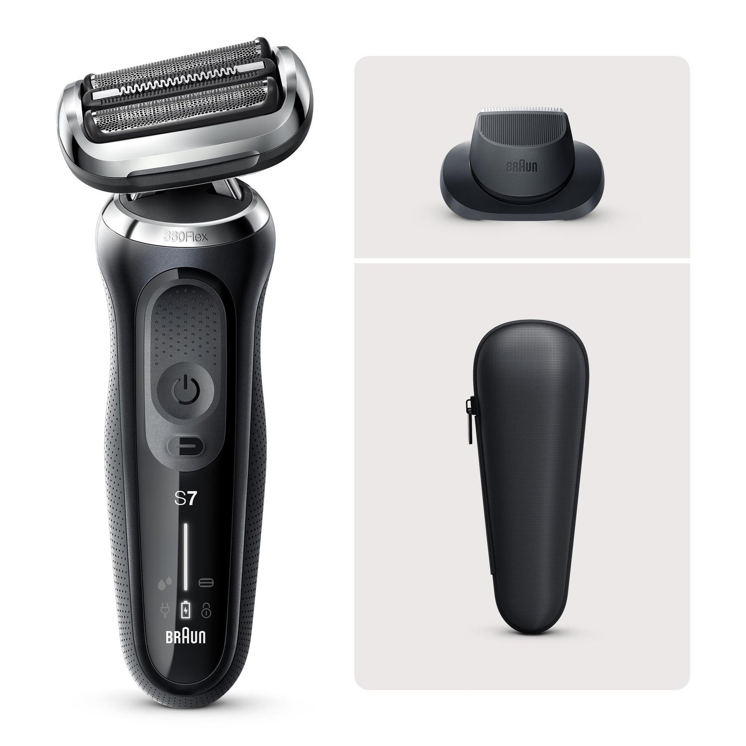 Braun Series 7 Rasierer, schwarz, mit Präzisionstrimmer