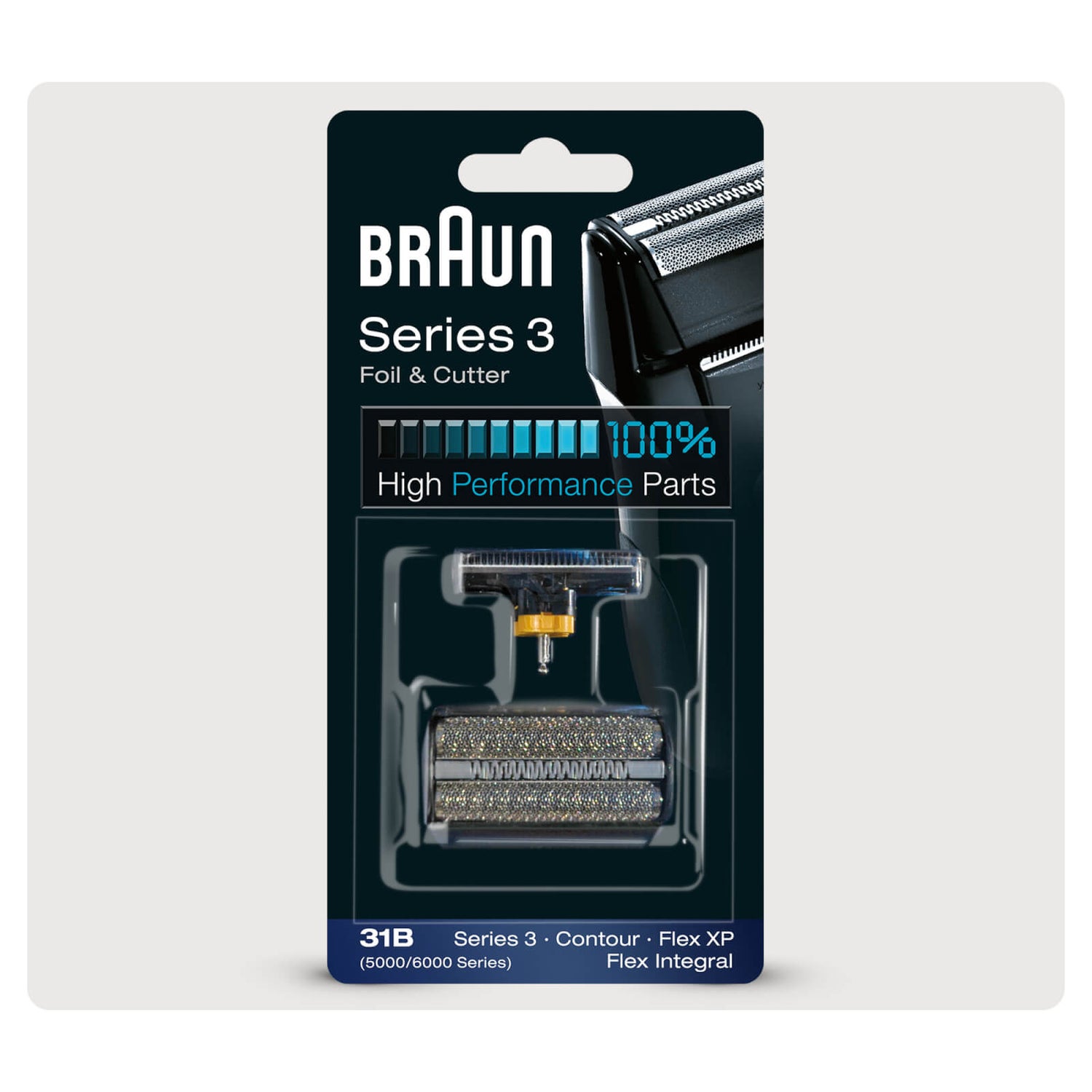Braun Elektrorasierer Ersatzscherteil 31B, kompatibel mit Series 3 Rasierern, schwarz (UVP : 37,99 €)
