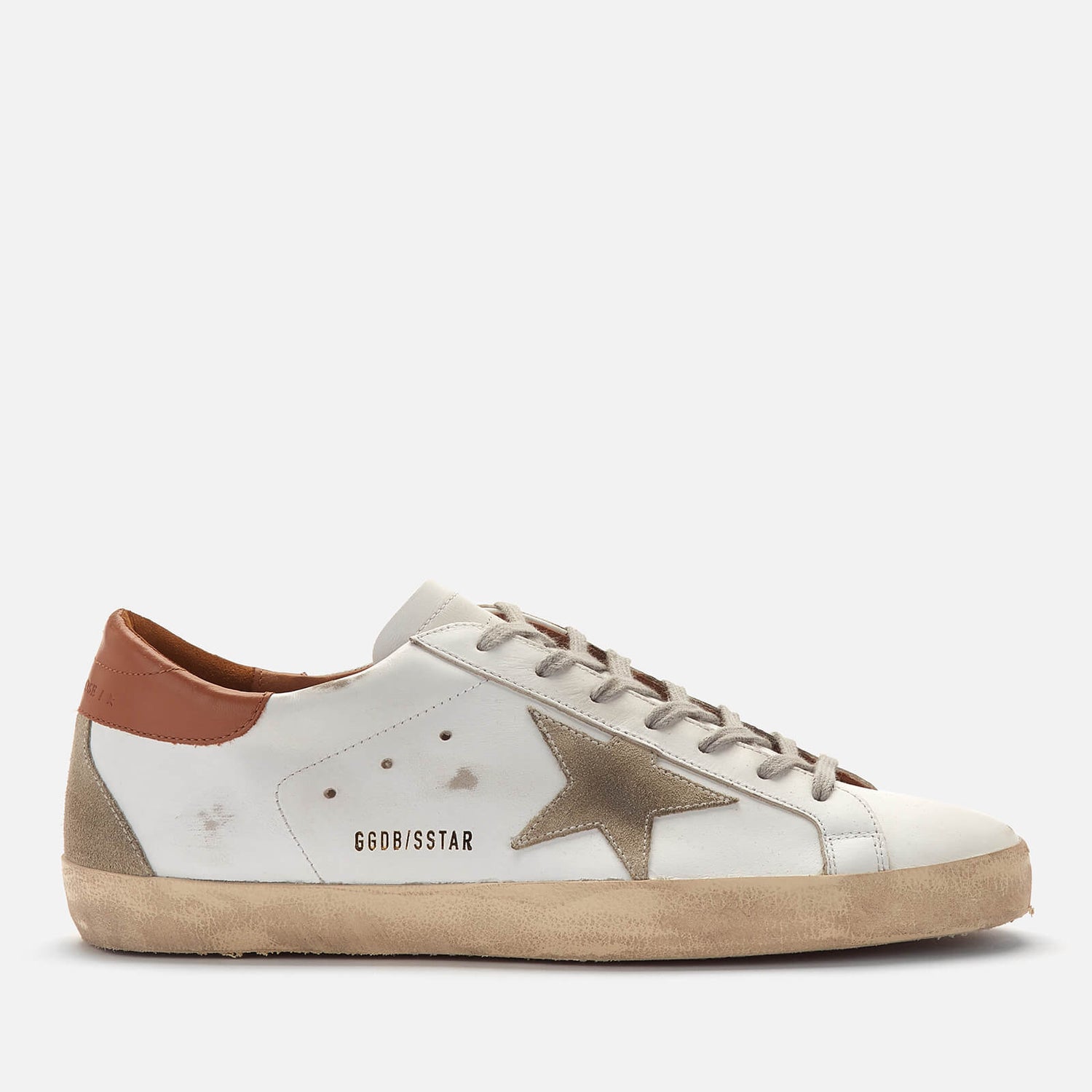 Golden Goose Men's Superstar Leather Trainers - White/Ice/Light Brown - UK 10